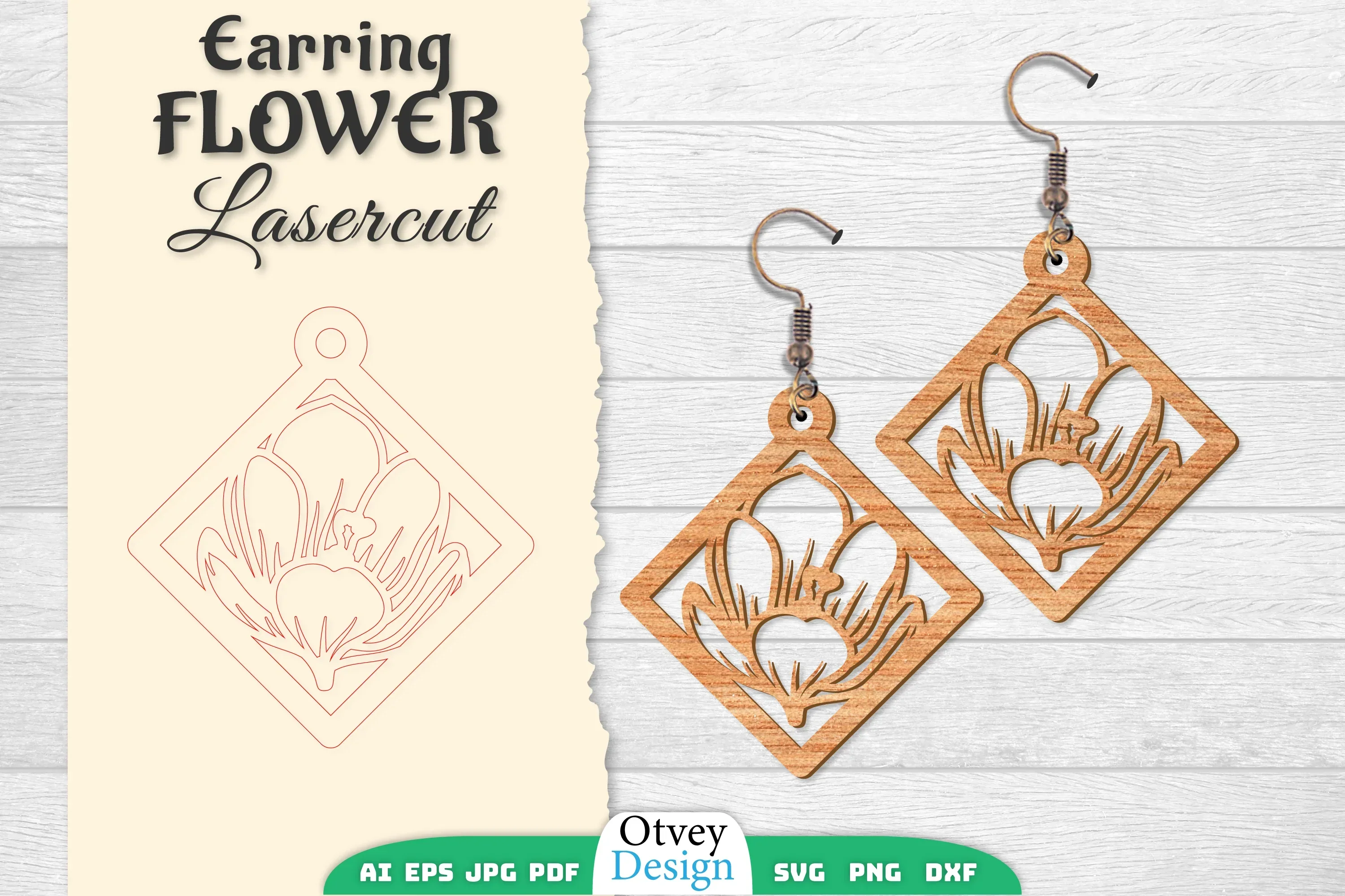 Earring Flower Lasercut SVG Bundle