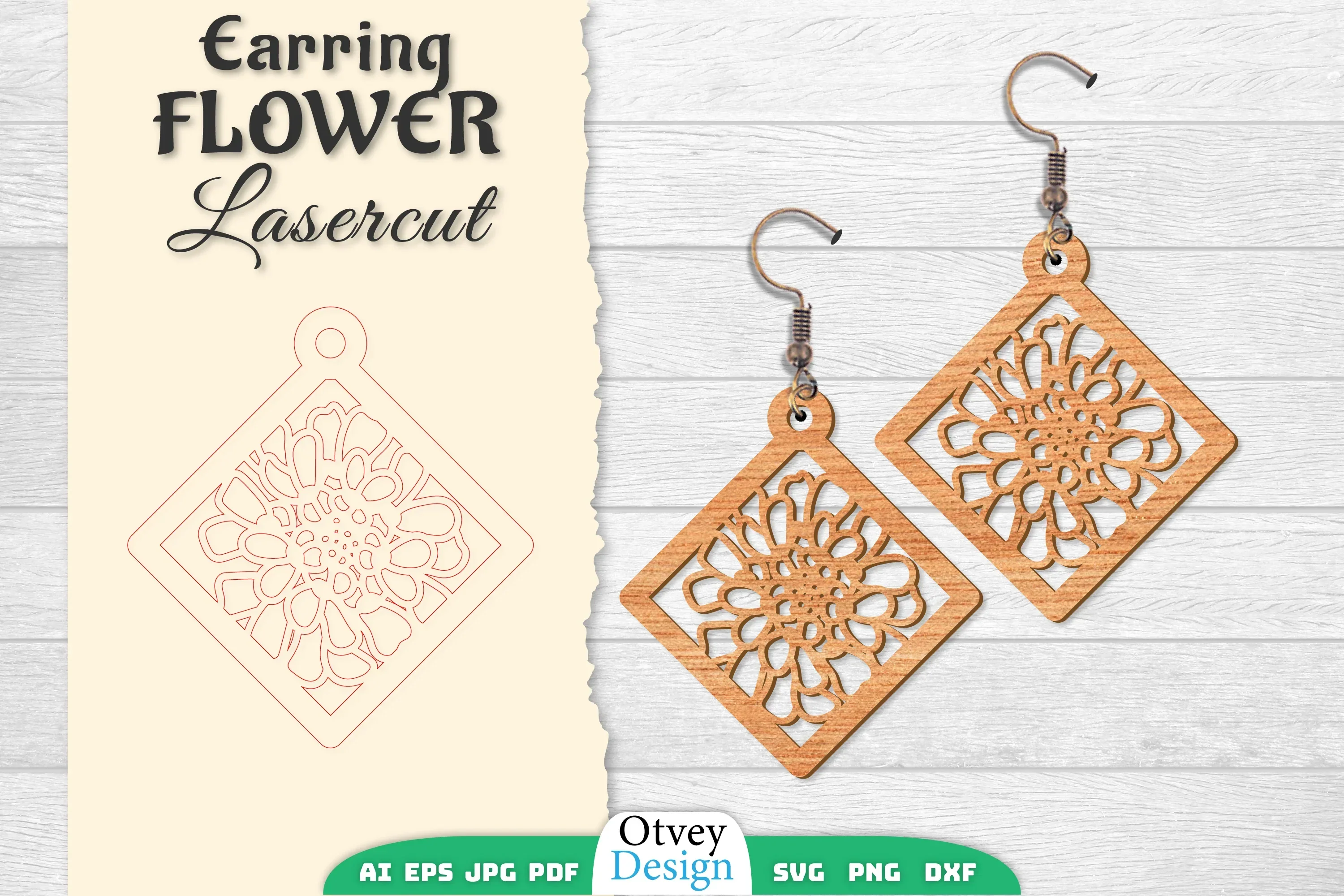 Earring Flower Lasercut SVG Bundle