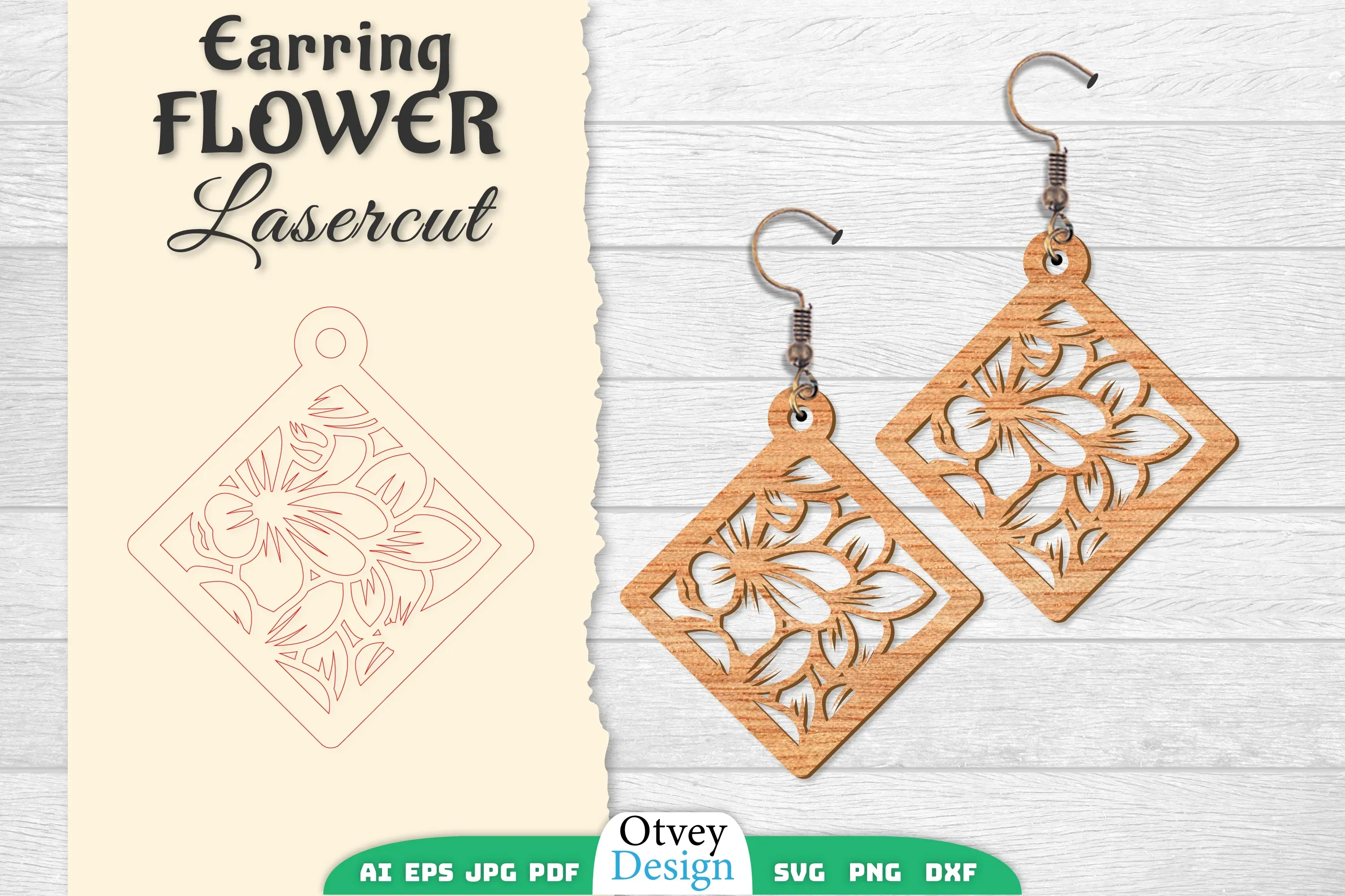 Earring Flower Lasercut SVG Bundle