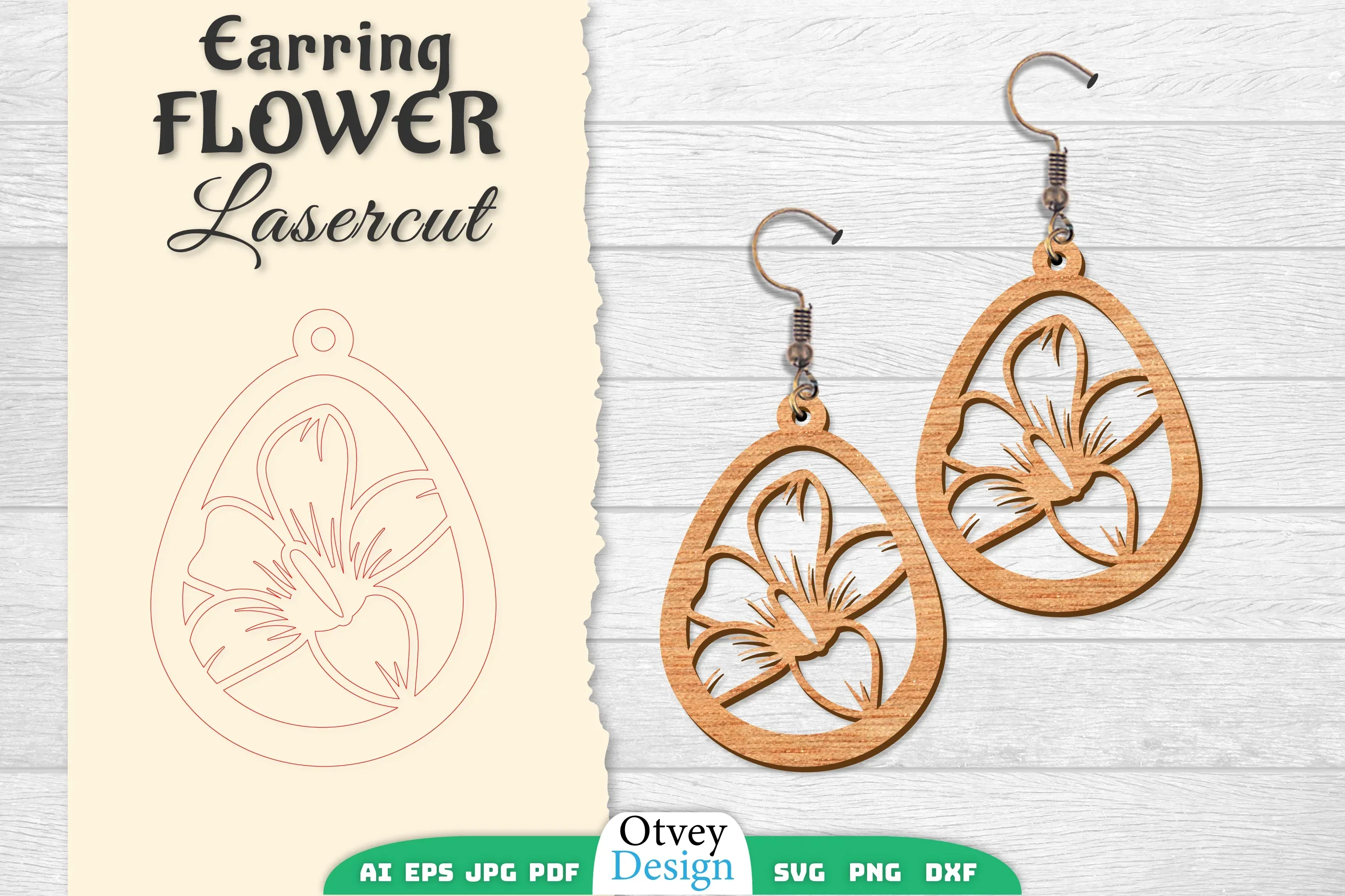 Earring Flower Lasercut SVG Bundle