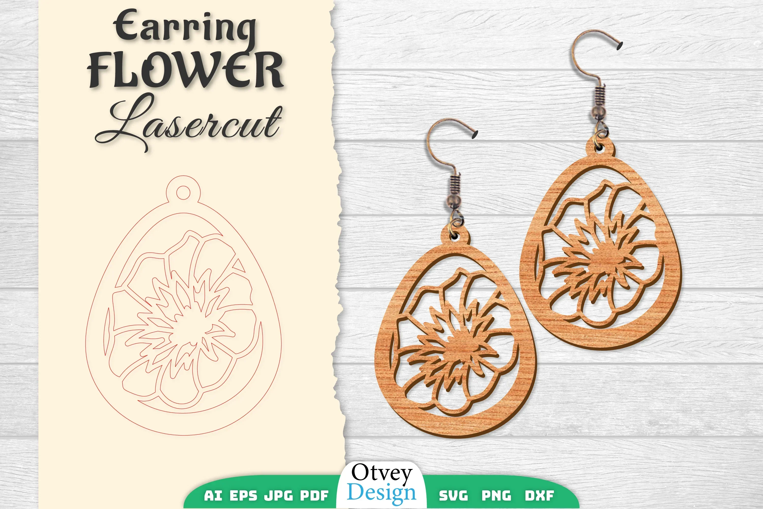 Earring Flower Lasercut SVG Bundle