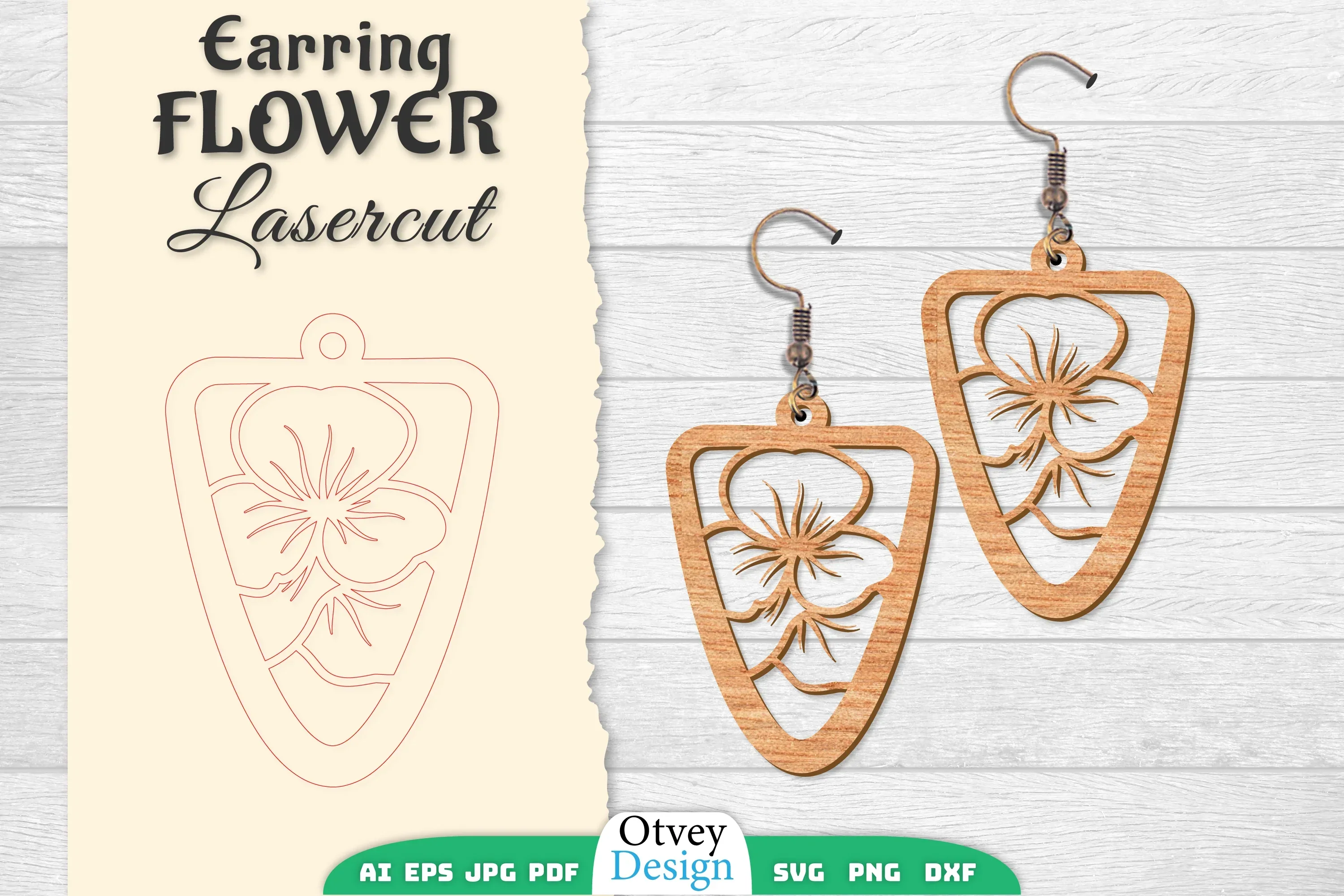 Earring Flower Lasercut SVG Bundle