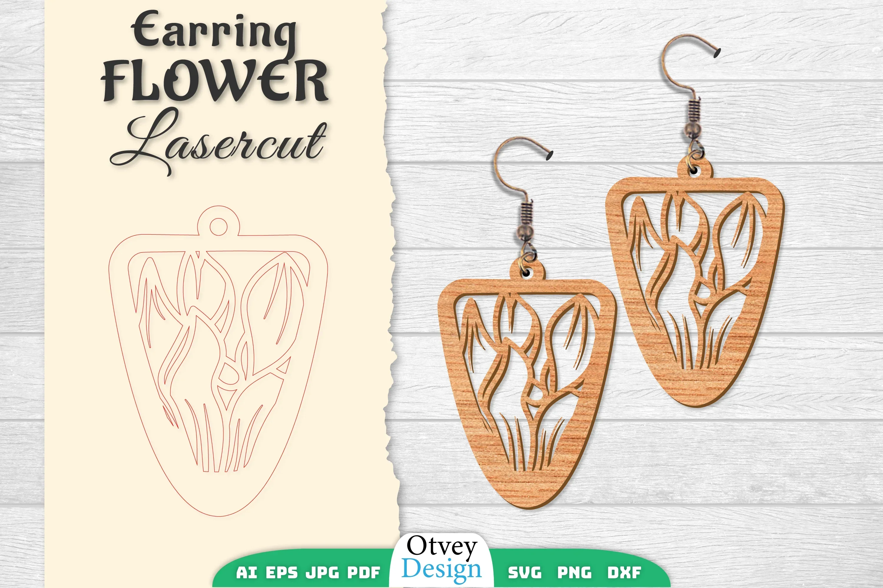Earring Flower Lasercut SVG Bundle