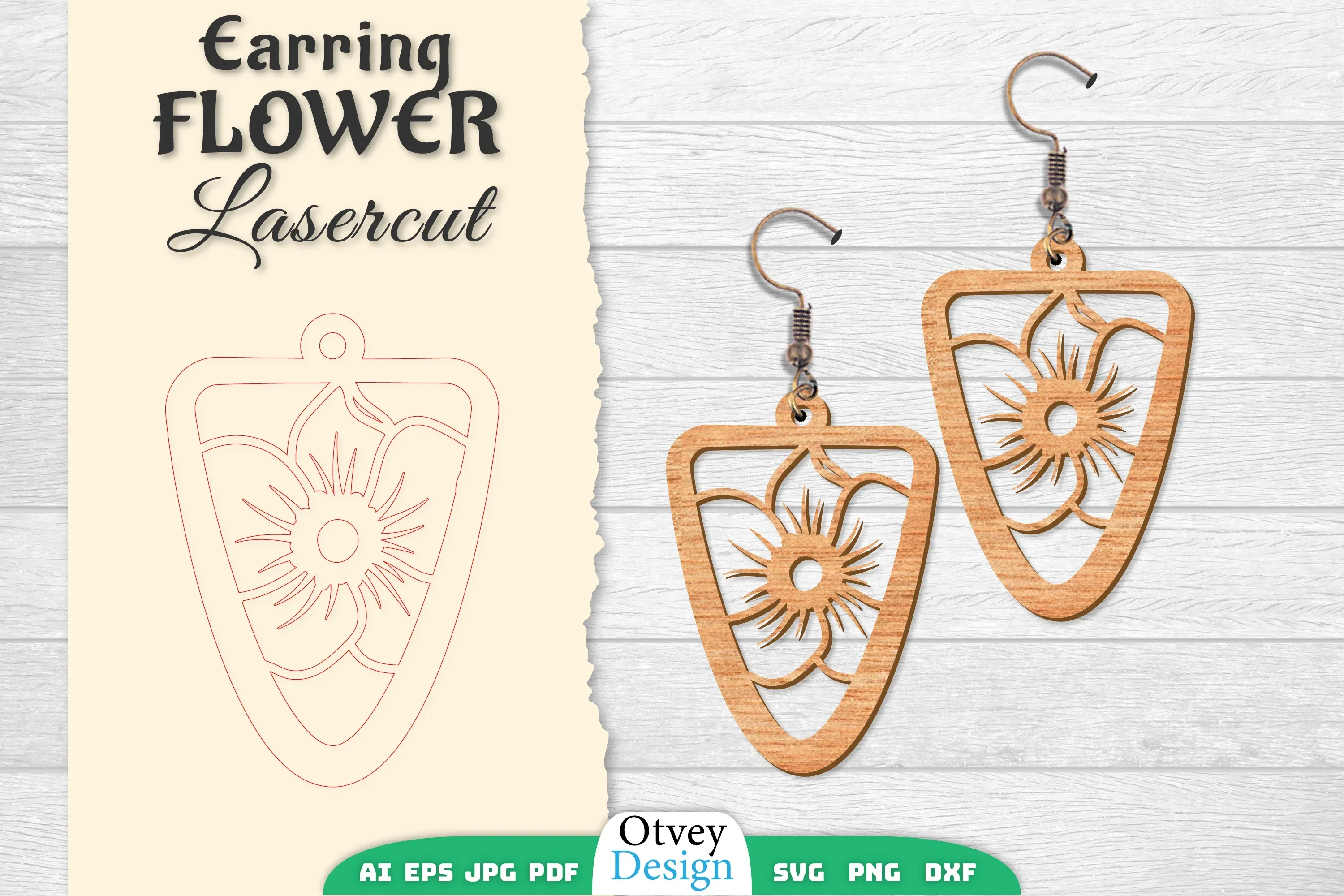 Earring Flower Lasercut SVG Bundle