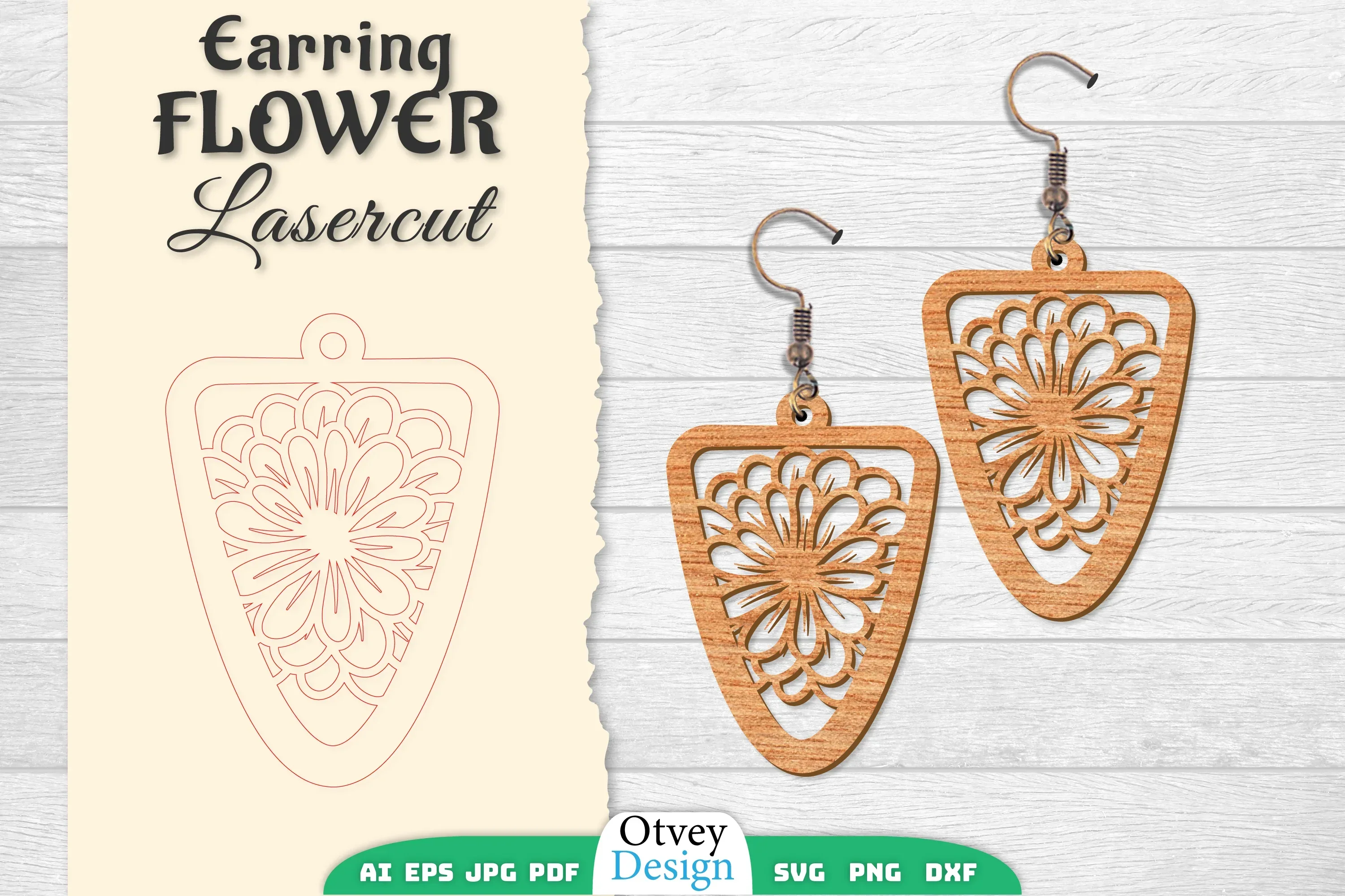 Earring Flower Lasercut SVG Bundle