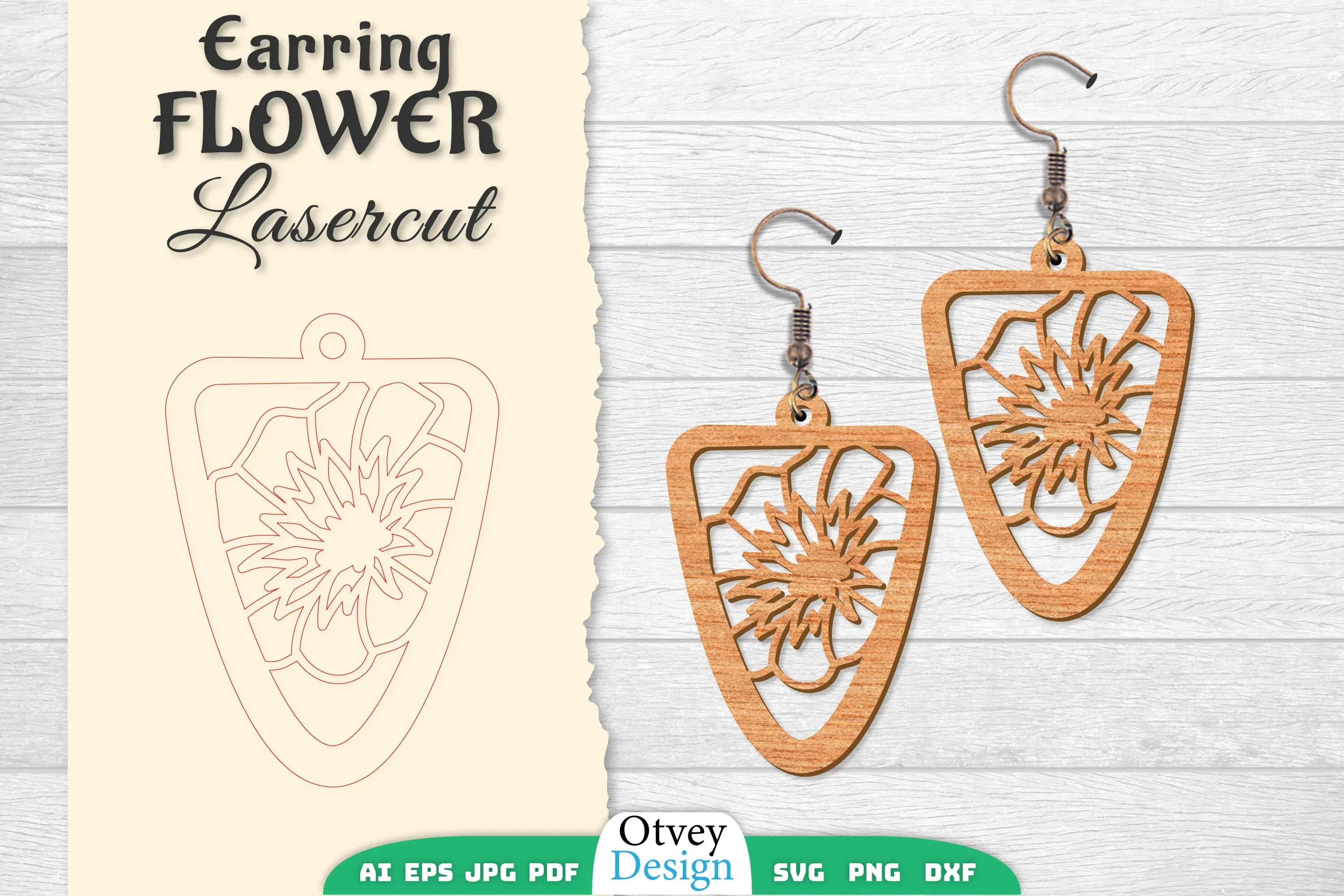 Earring Flower Lasercut SVG Bundle