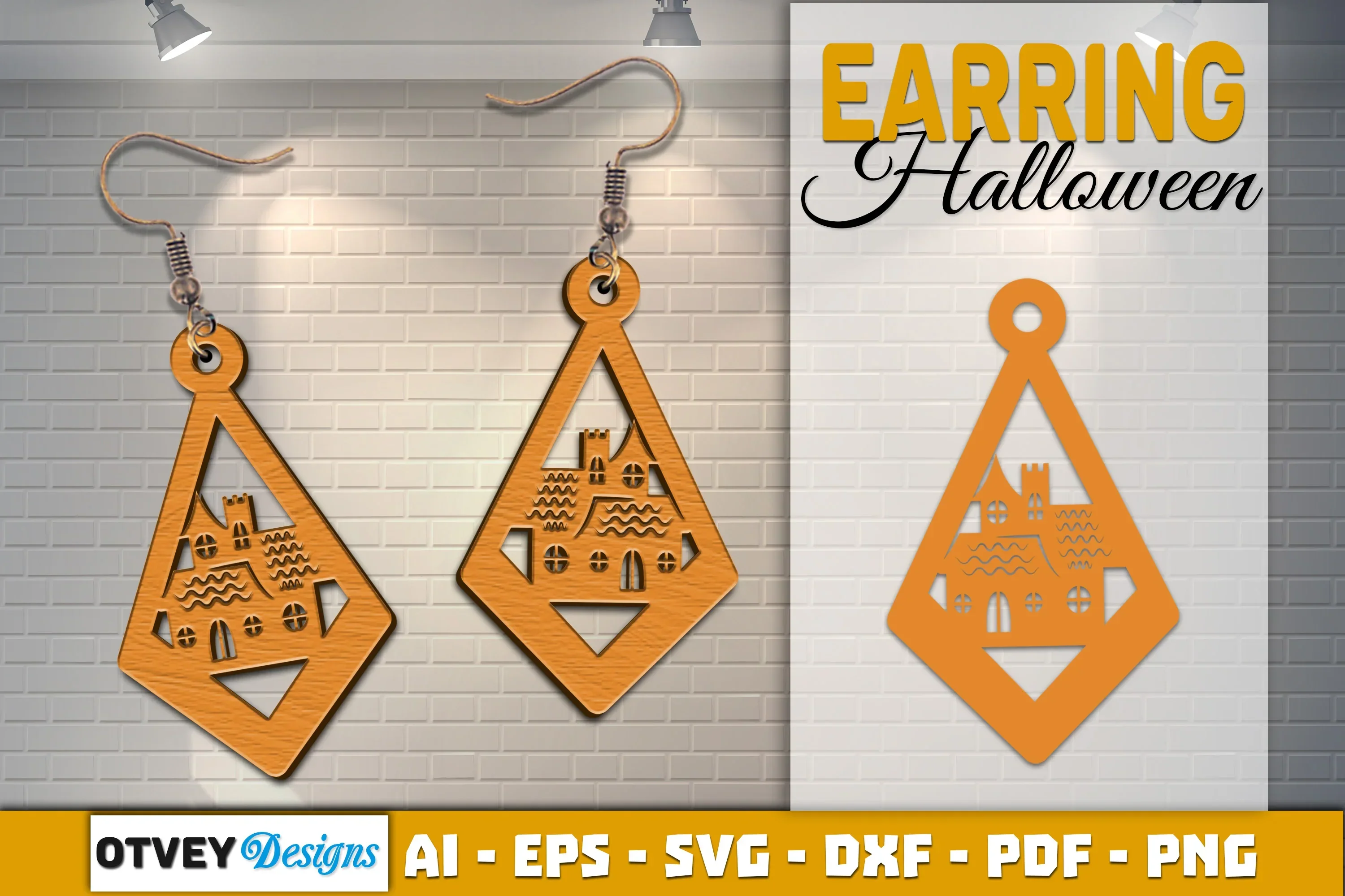 Earring Halloween Lasercut SVG Bundle 78q - Image 2