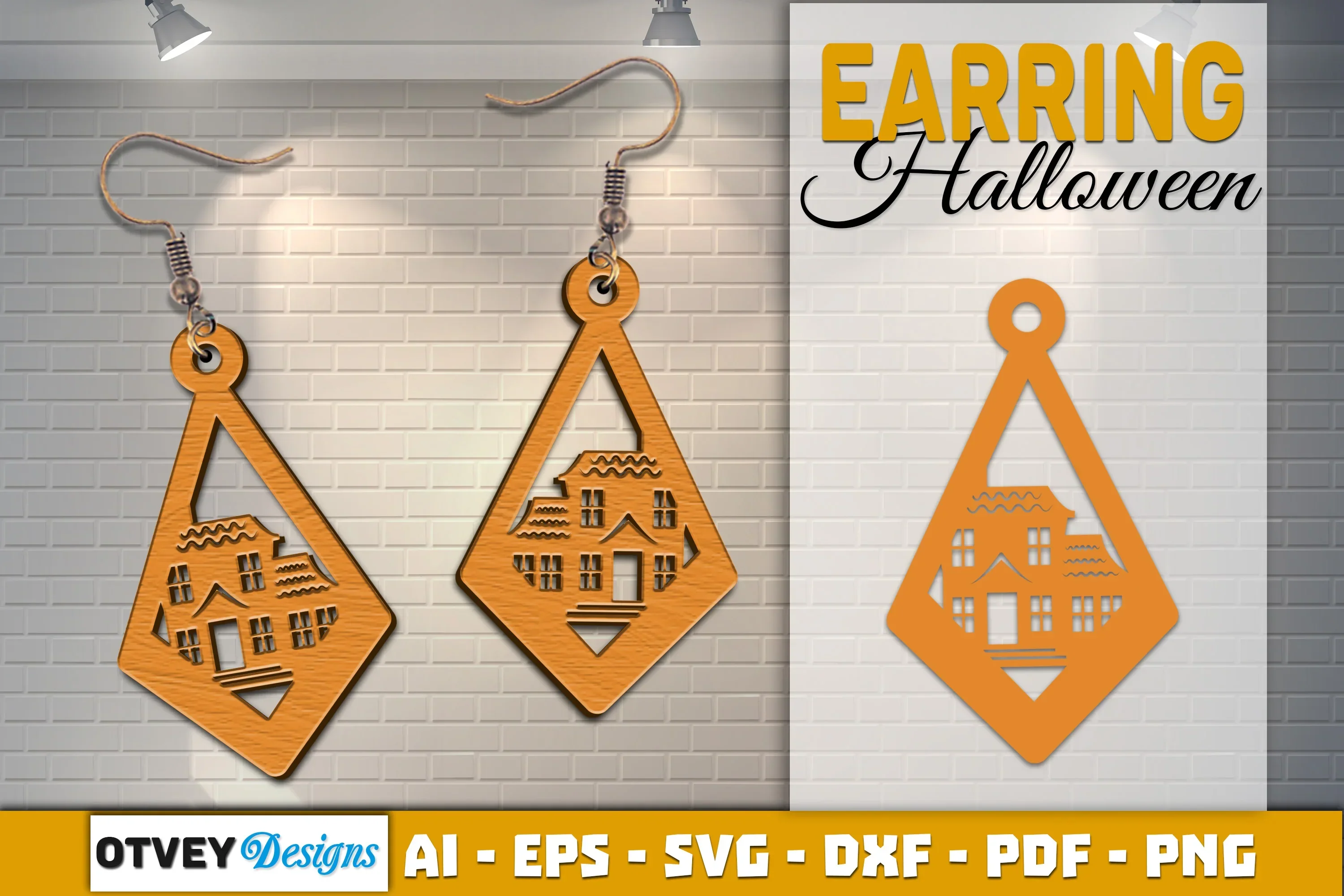 Earring Halloween Lasercut SVG Bundle 80q - Image 2