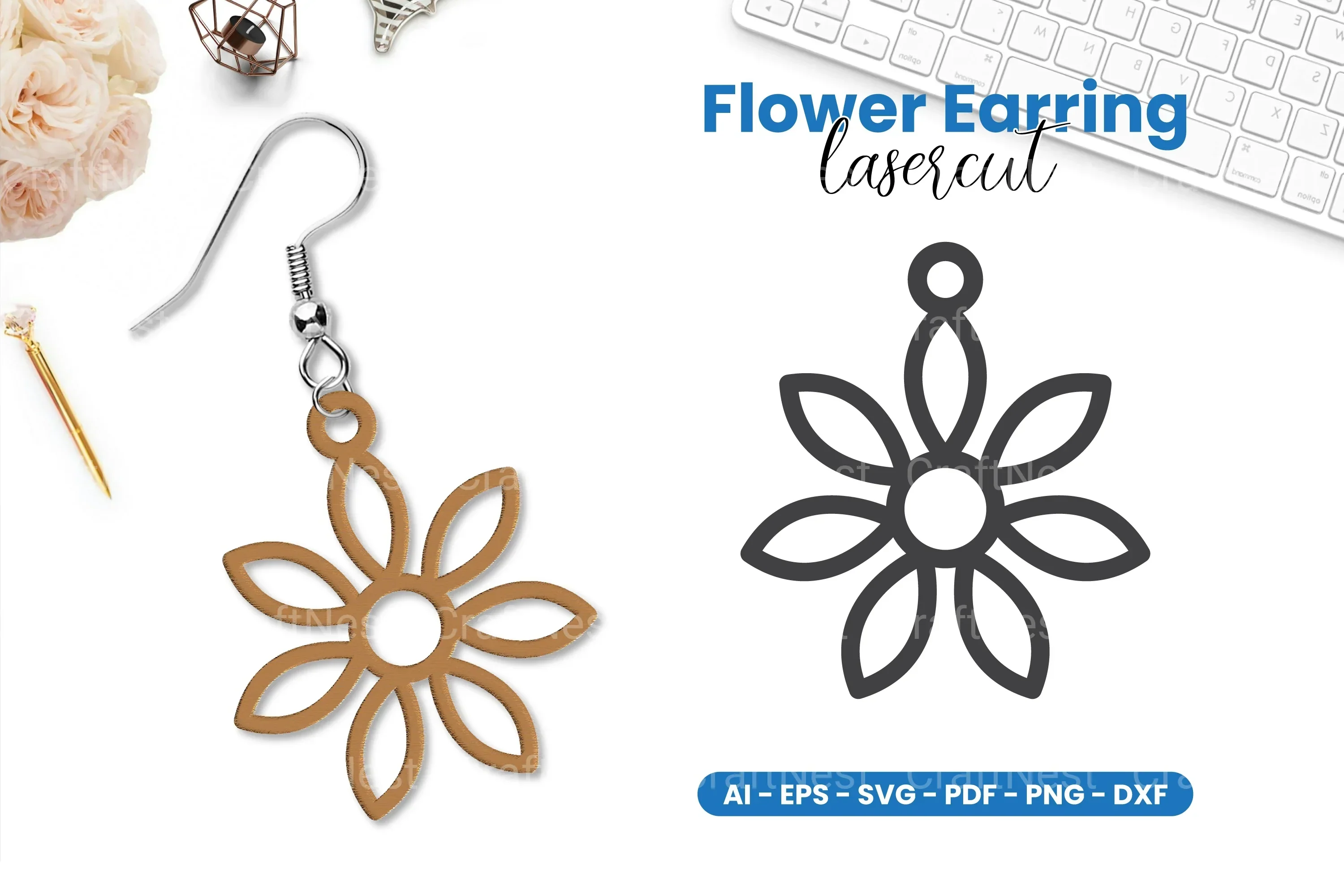 Earring Lasercut SVG Bundle - 108 Designs