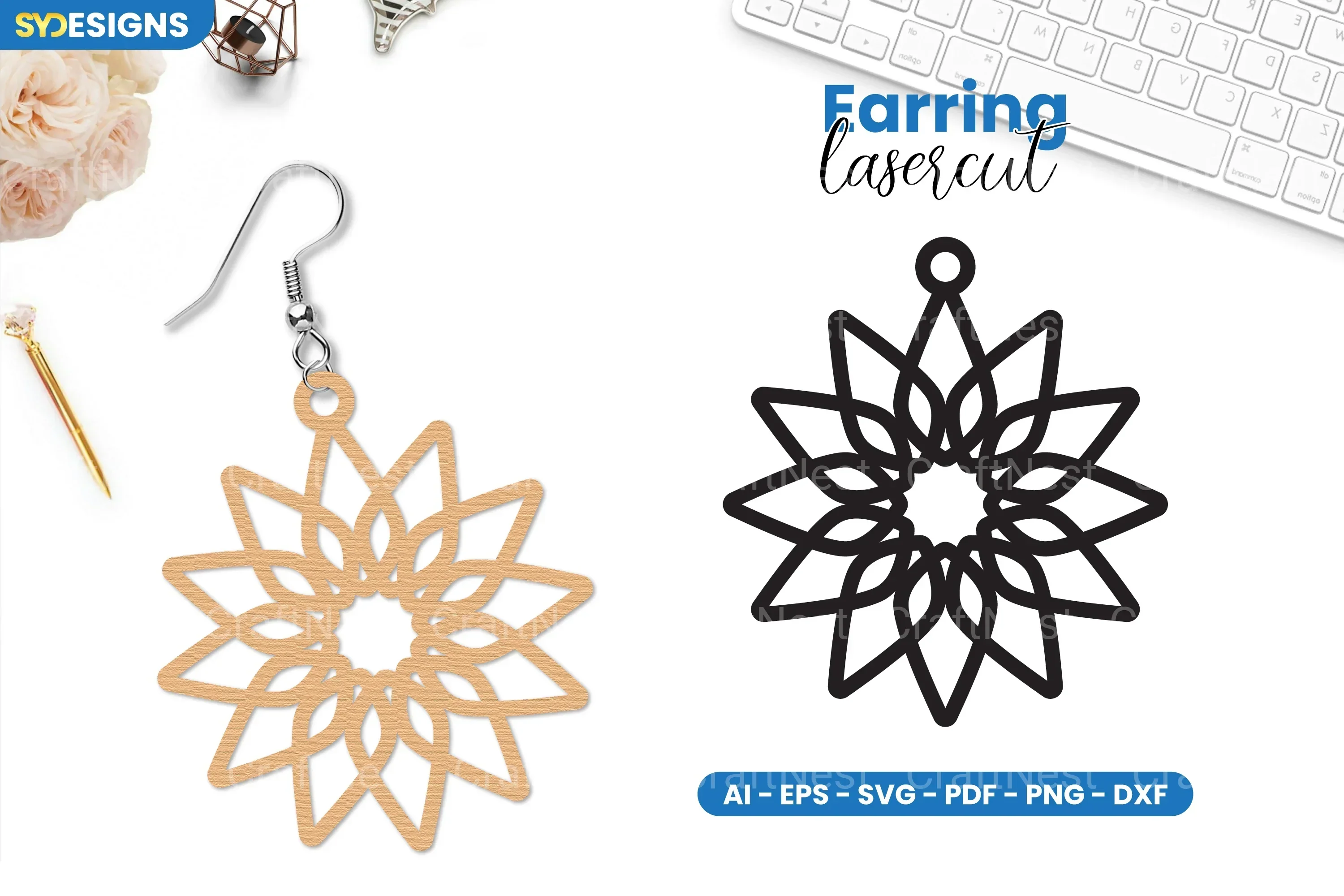 Earring Lasercut SVG Bundle - 18 Designs