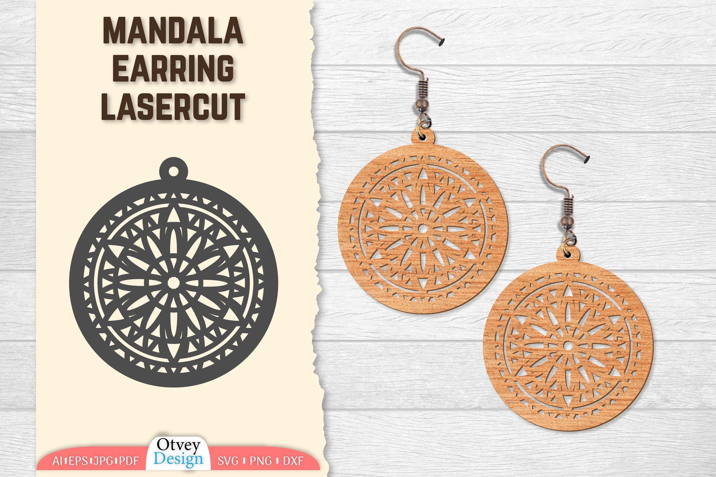 Earring Mandala Lasercut SVG Bundle