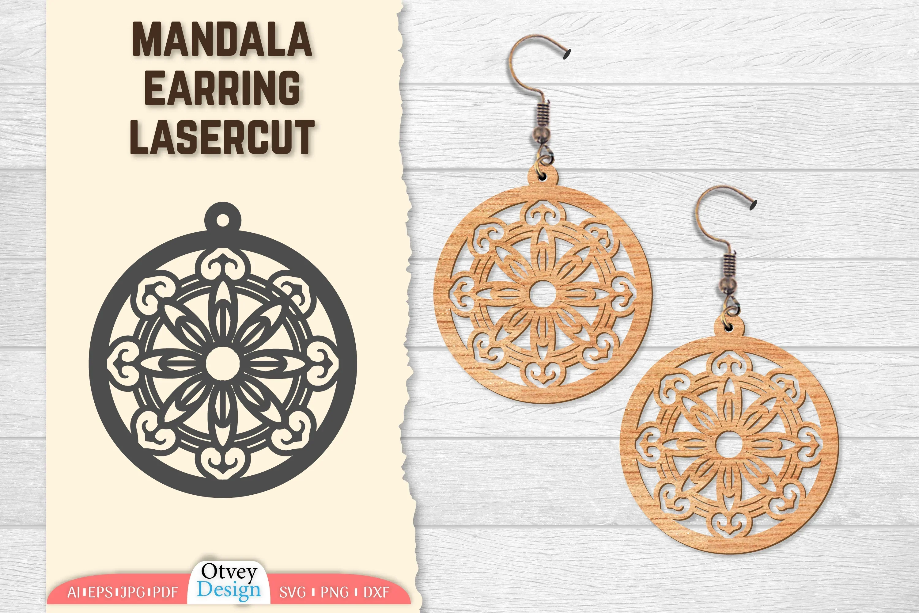 Earring Mandala Lasercut SVG Bundle