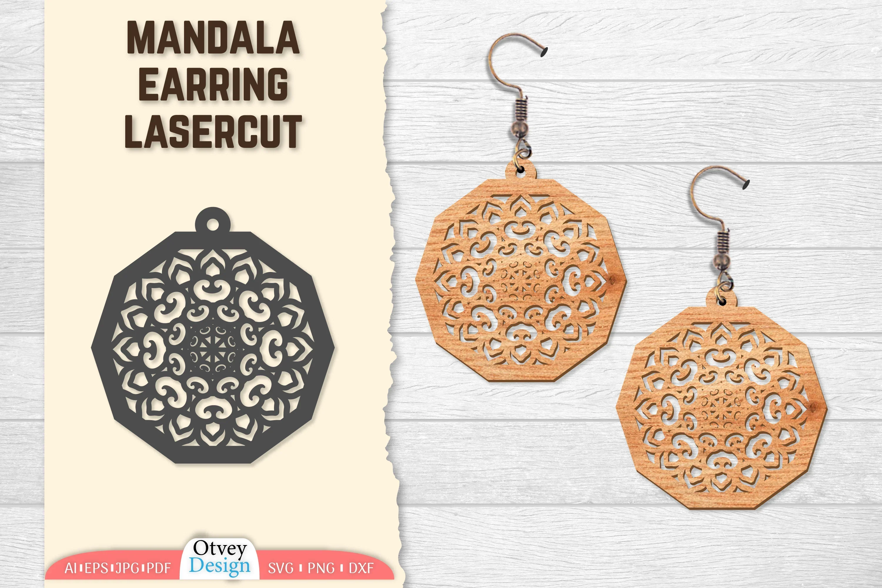 Earring Mandala Lasercut SVG Bundle