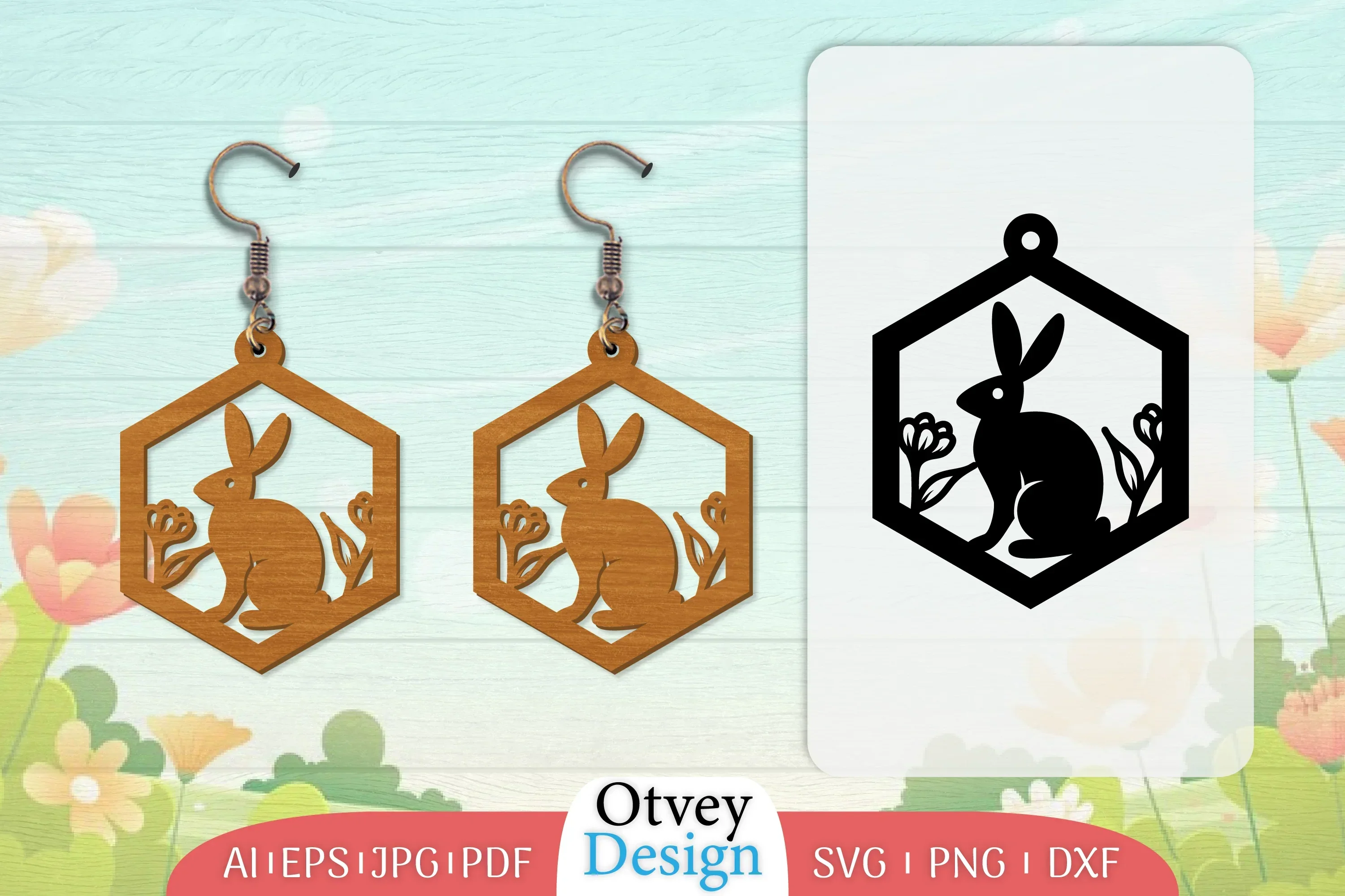 Earring Rabbit Lasercut SVG Bundle
