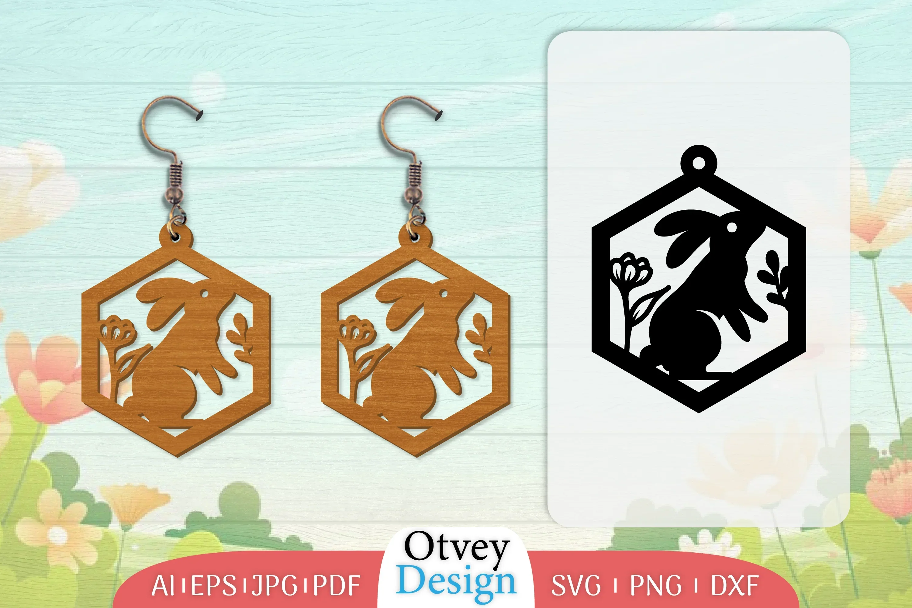 Earring Rabbit Lasercut SVG Bundle
