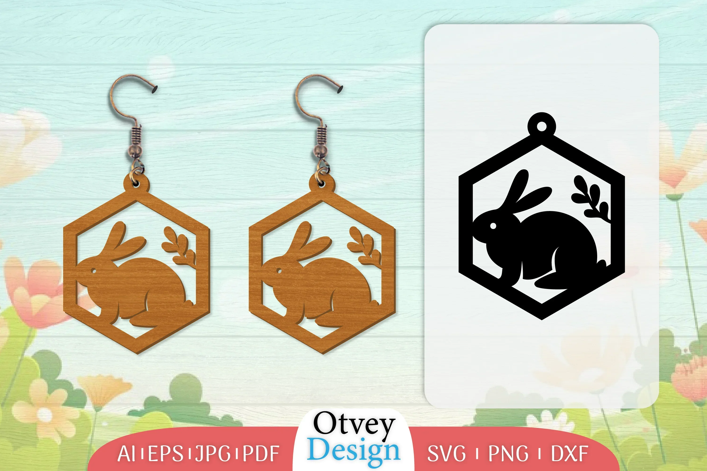 Earring Rabbit Lasercut SVG Bundle