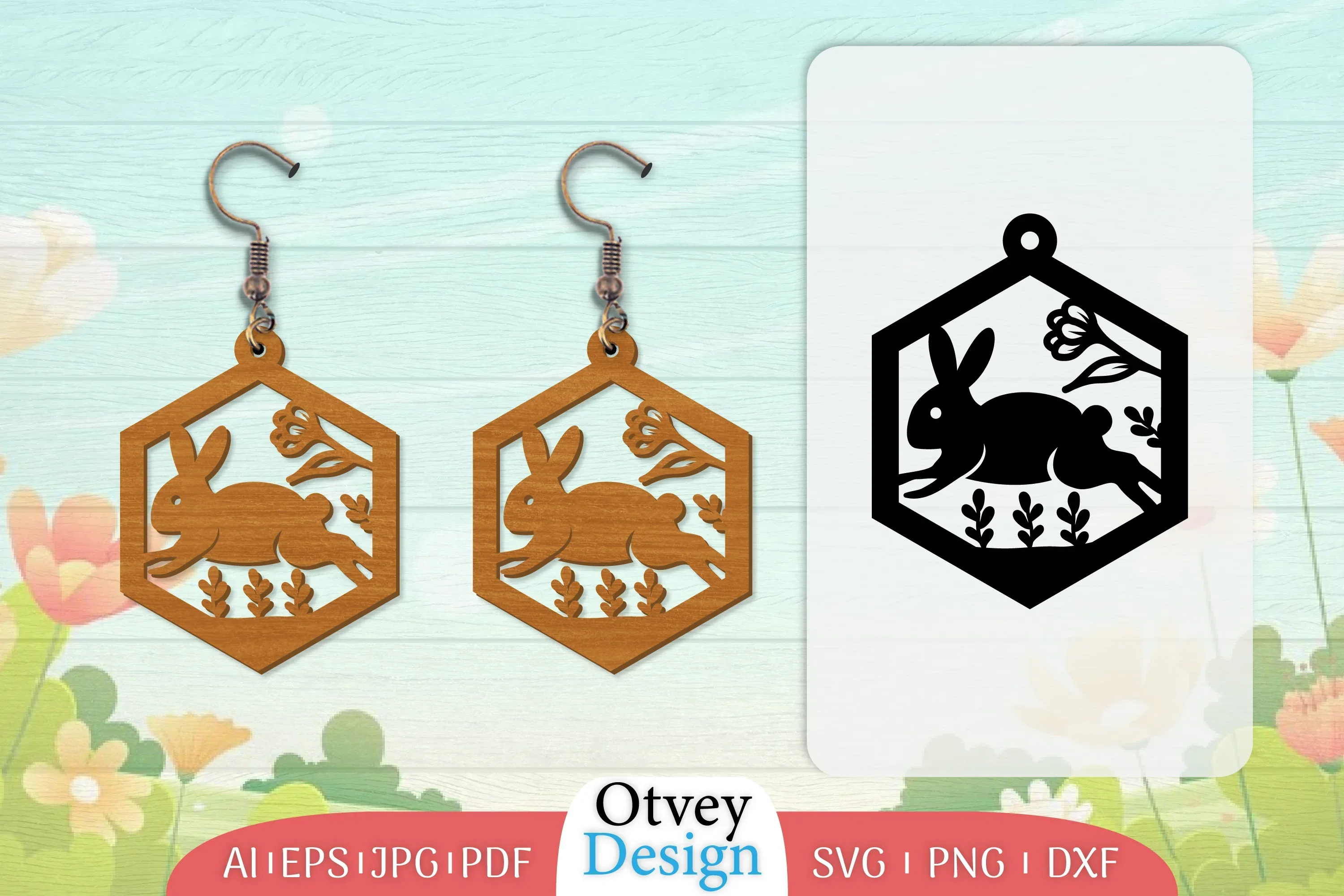 Earring Rabbit Lasercut SVG Bundle