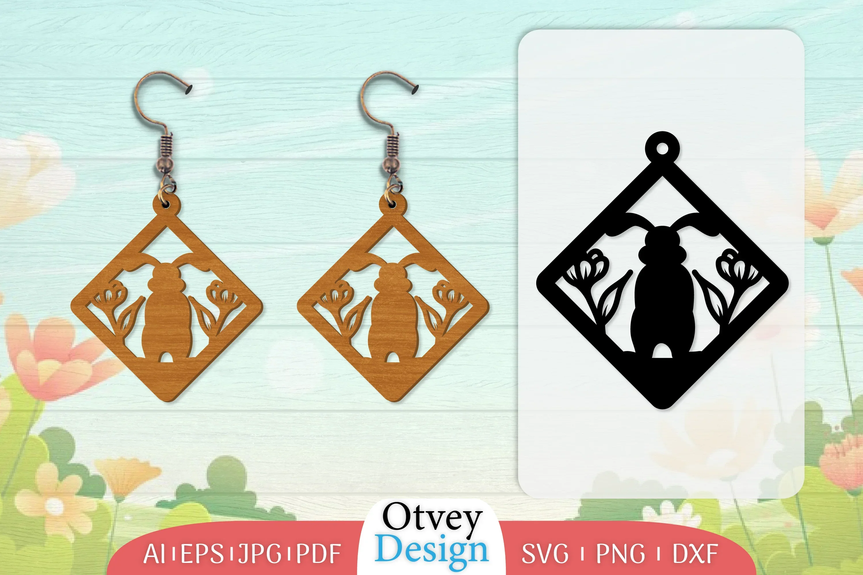 Earring Rabbit Lasercut SVG Bundle