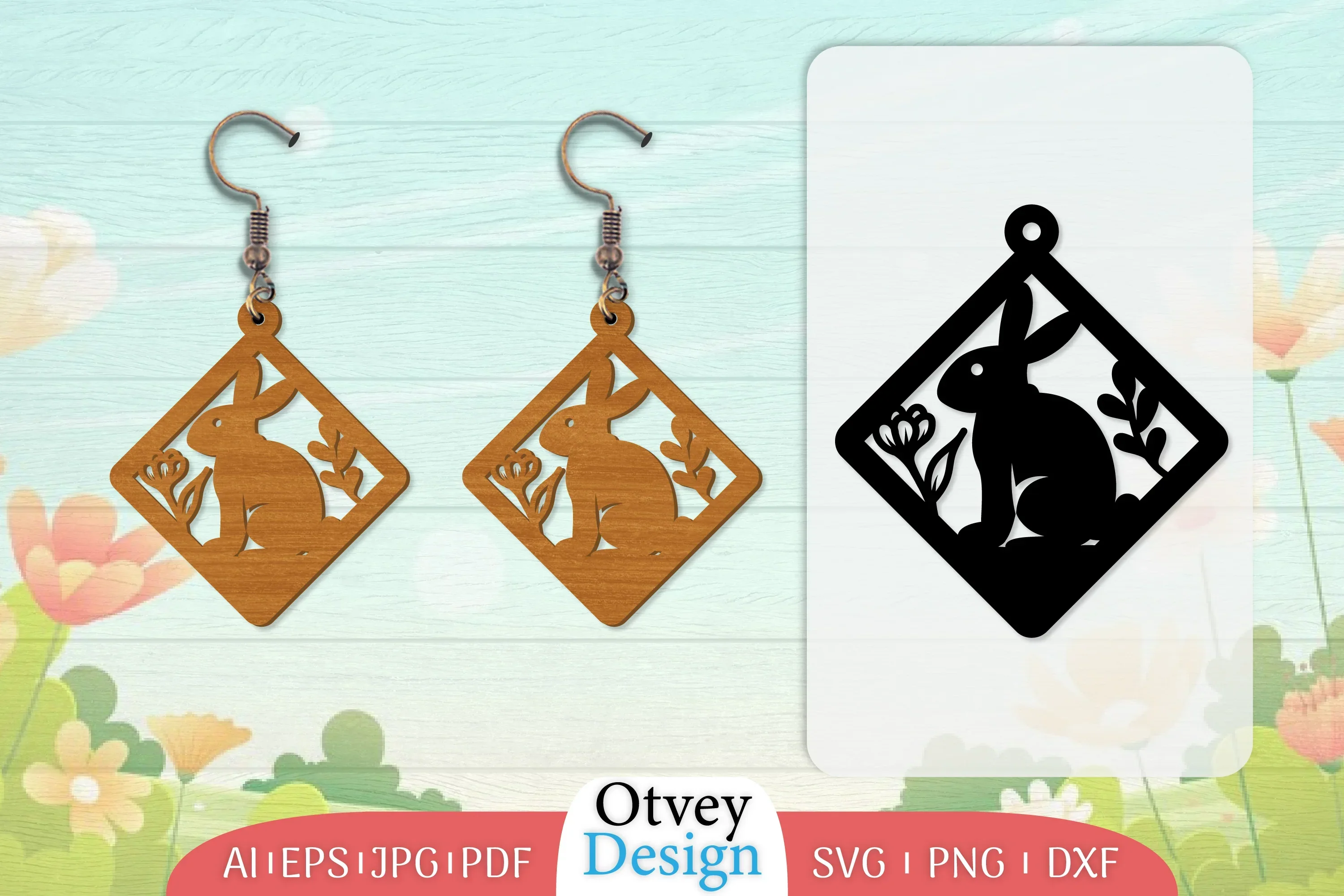 Earring Rabbit Lasercut SVG Bundle