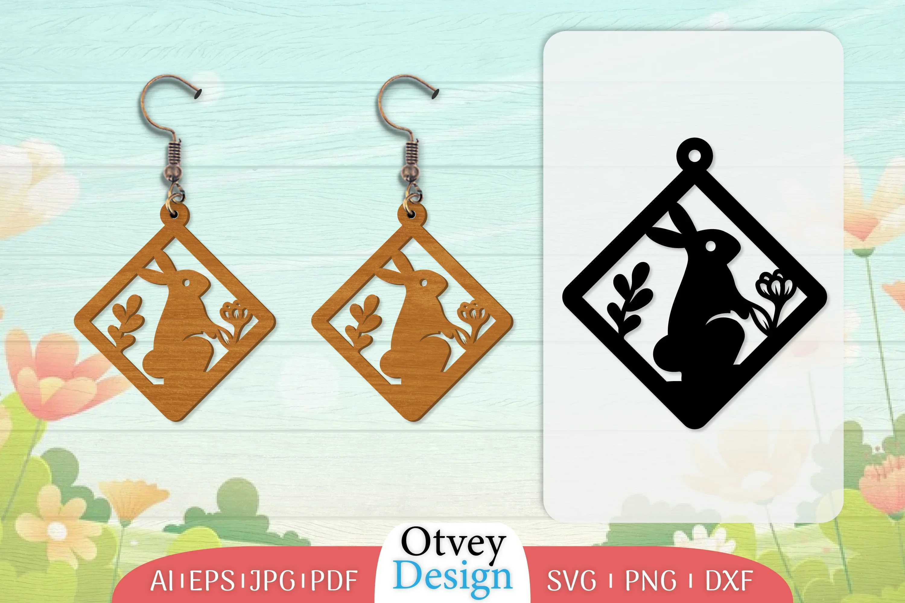 Earring Rabbit Lasercut SVG Bundle