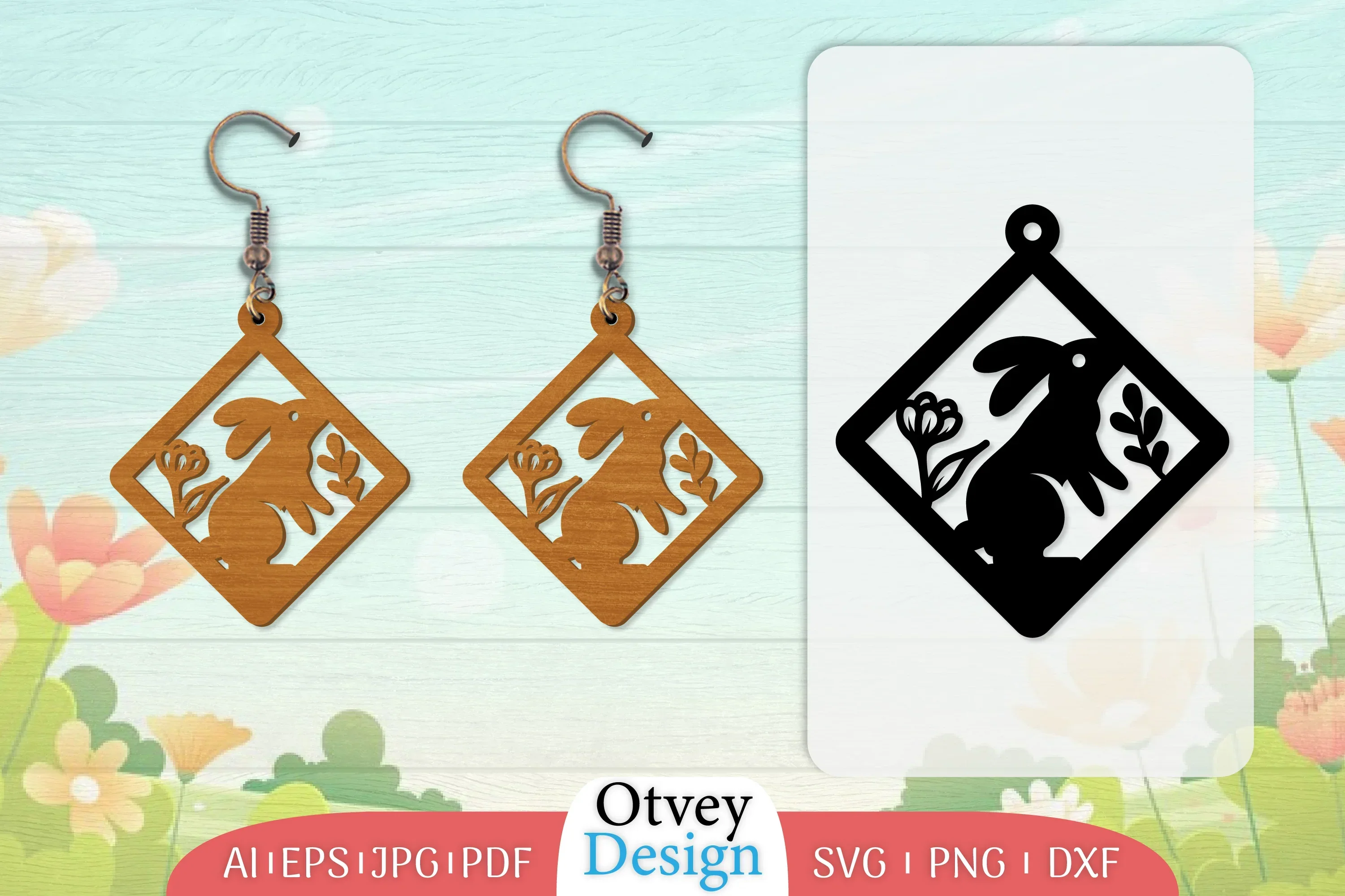 Earring Rabbit Lasercut SVG Bundle