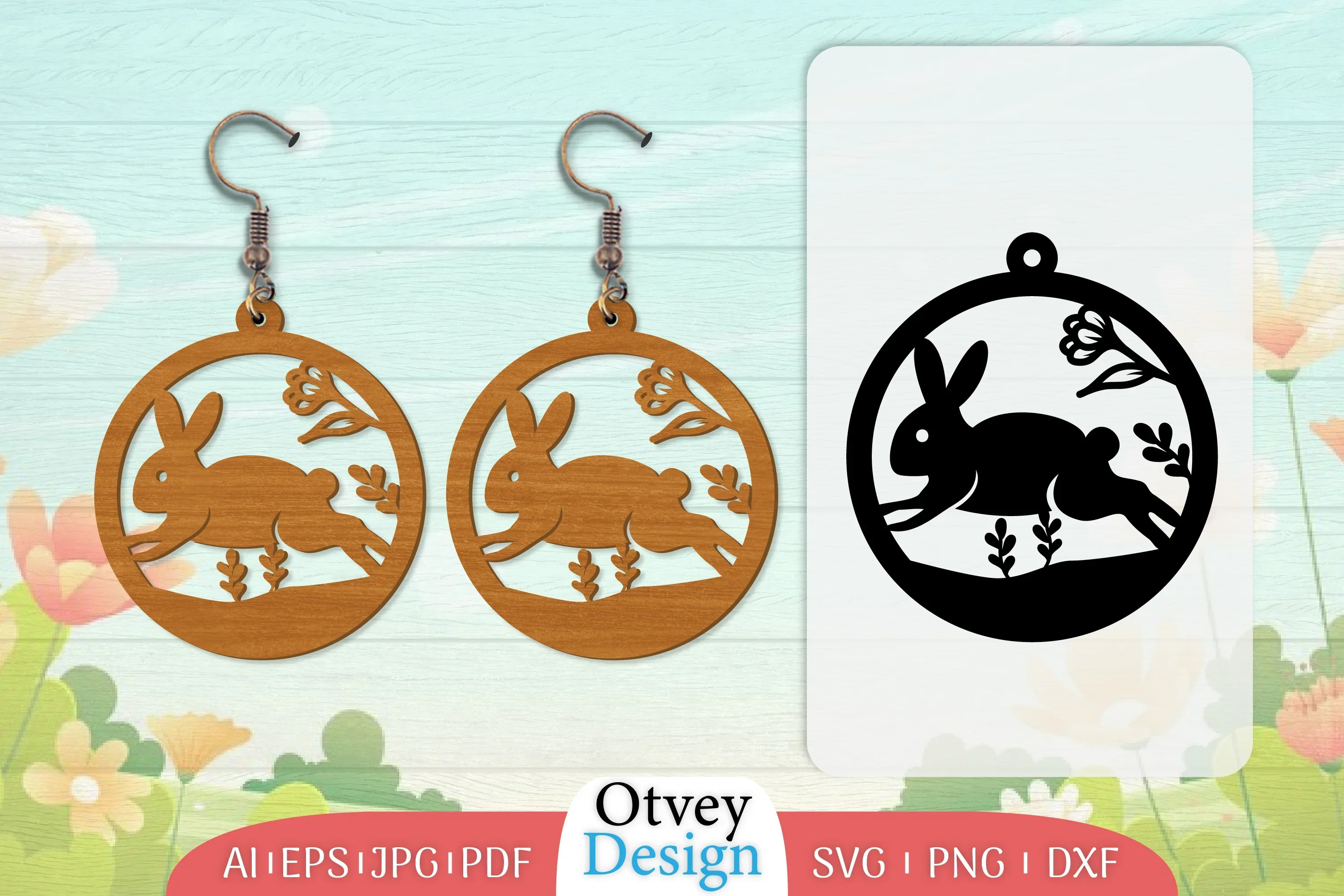 Earring Rabbit Lasercut SVG Bundle