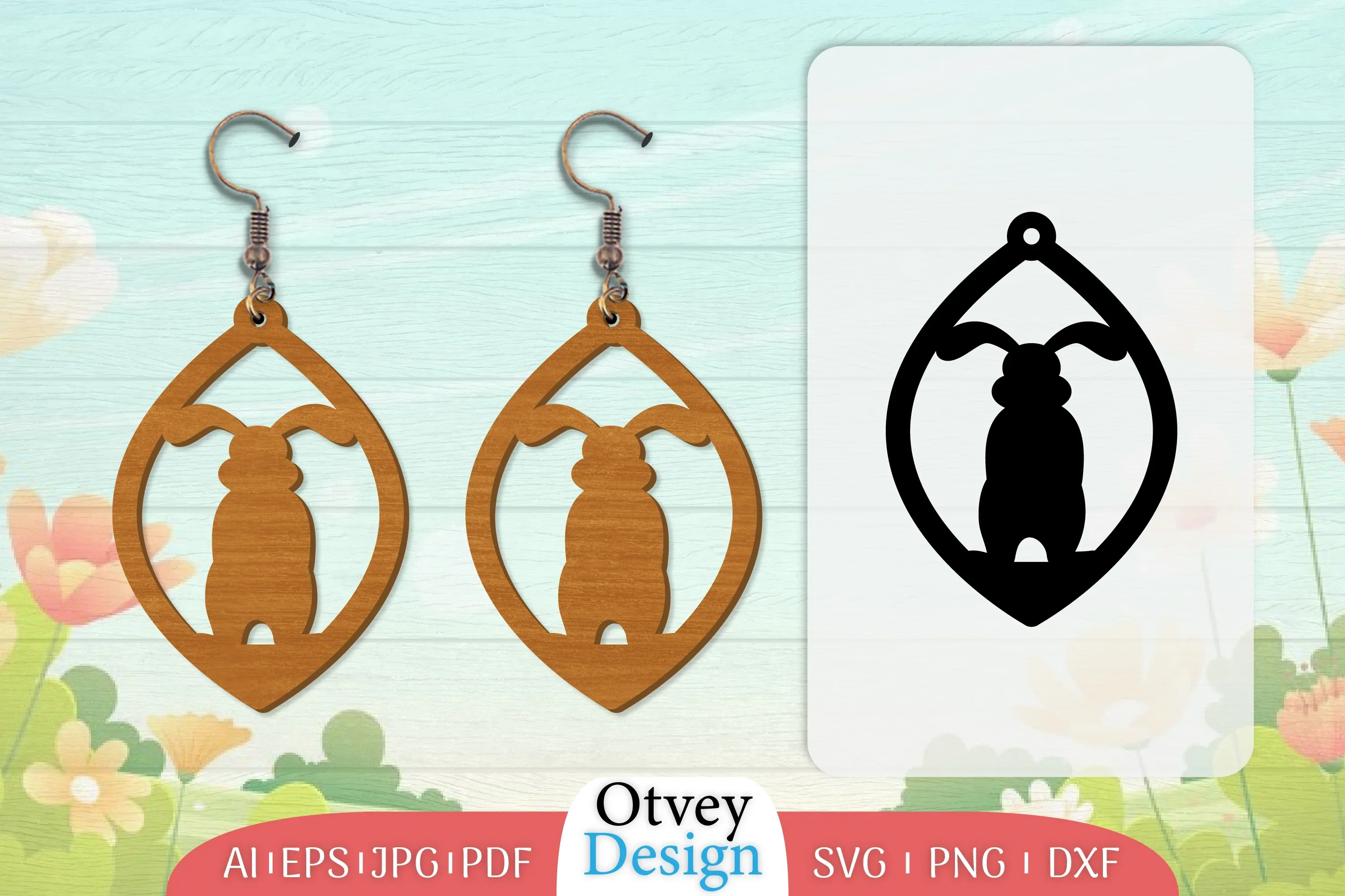 Earring Rabbit Lasercut SVG Bundle