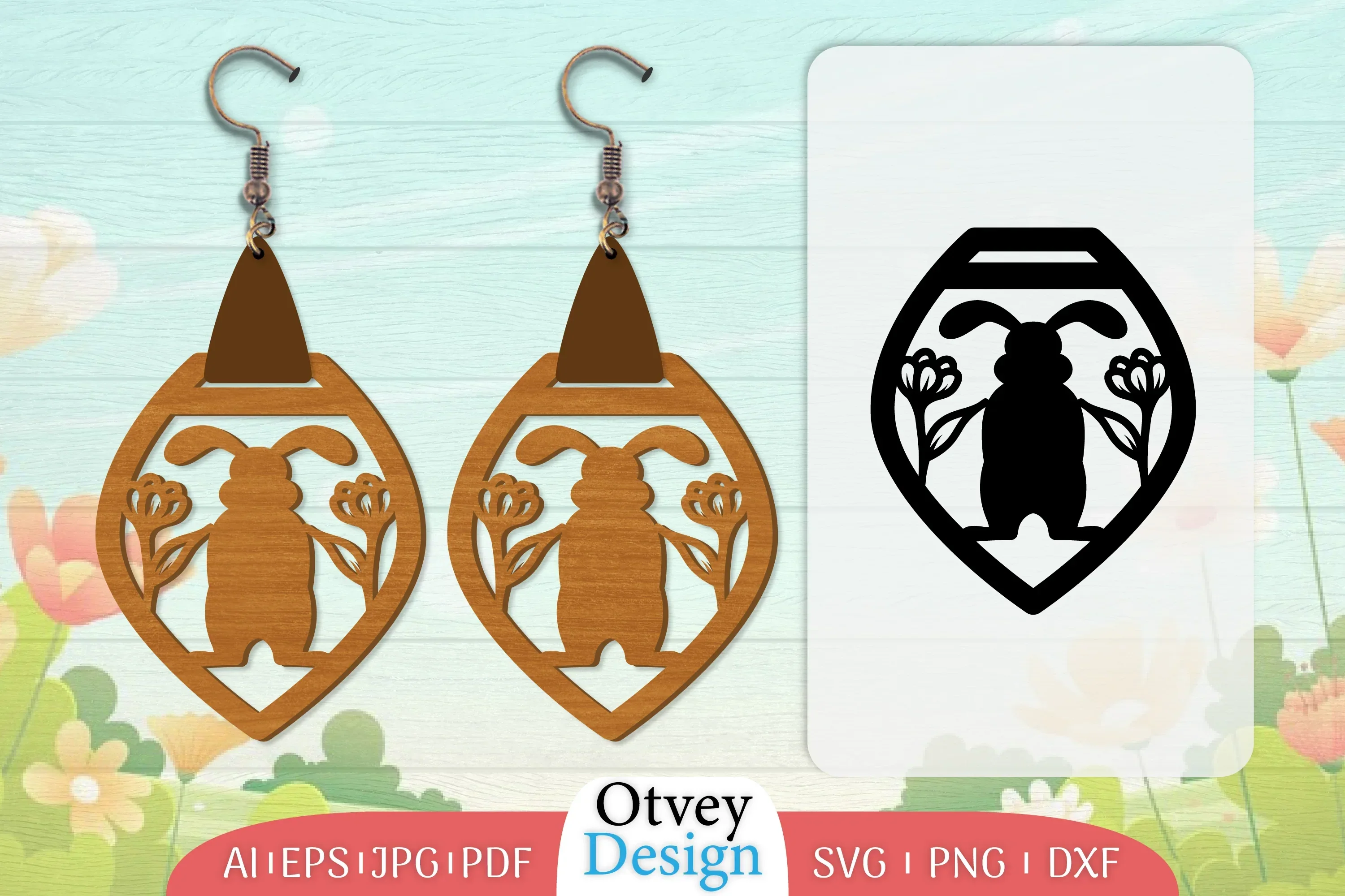 Earring Rabbit Lasercut SVG Bundle