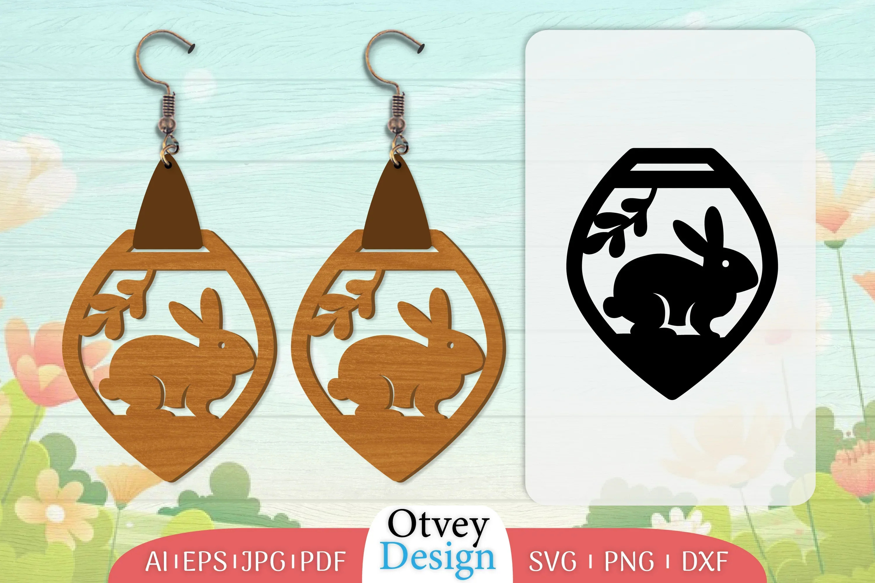Earring Rabbit Lasercut SVG Bundle