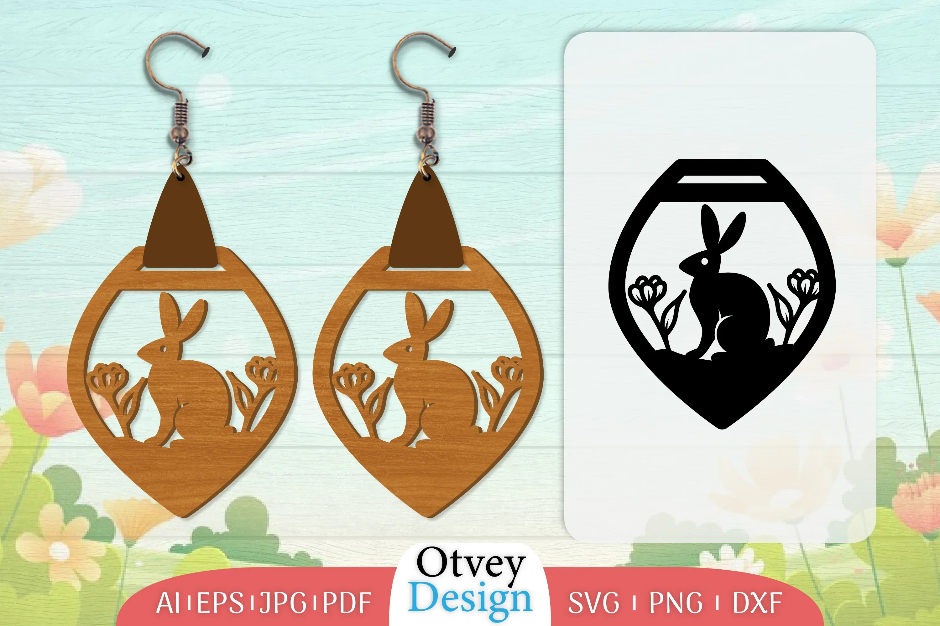 Earring Rabbit Lasercut SVG Bundle