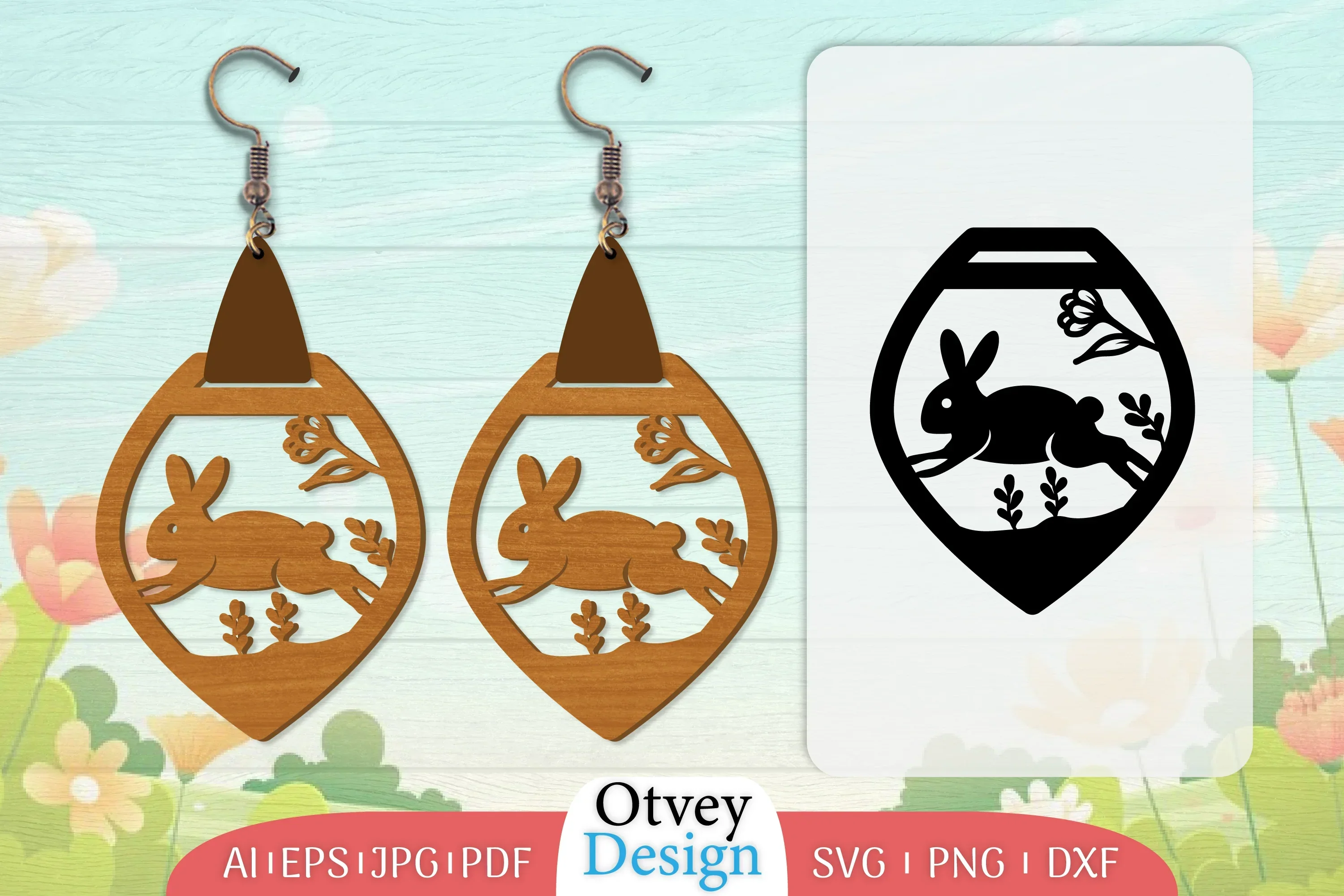 Earring Rabbit Lasercut SVG Bundle