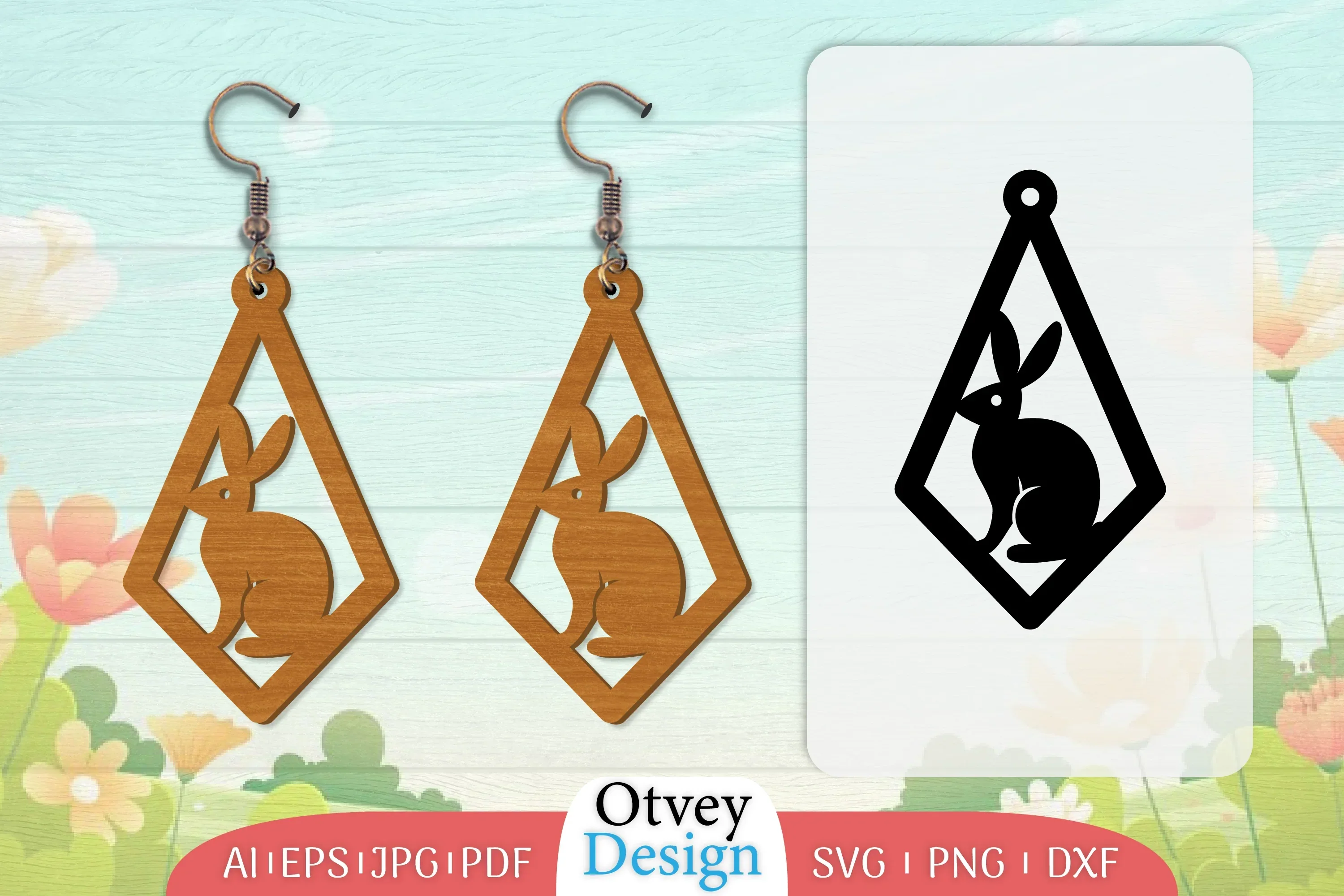 Earring Rabbit Lasercut SVG Bundle