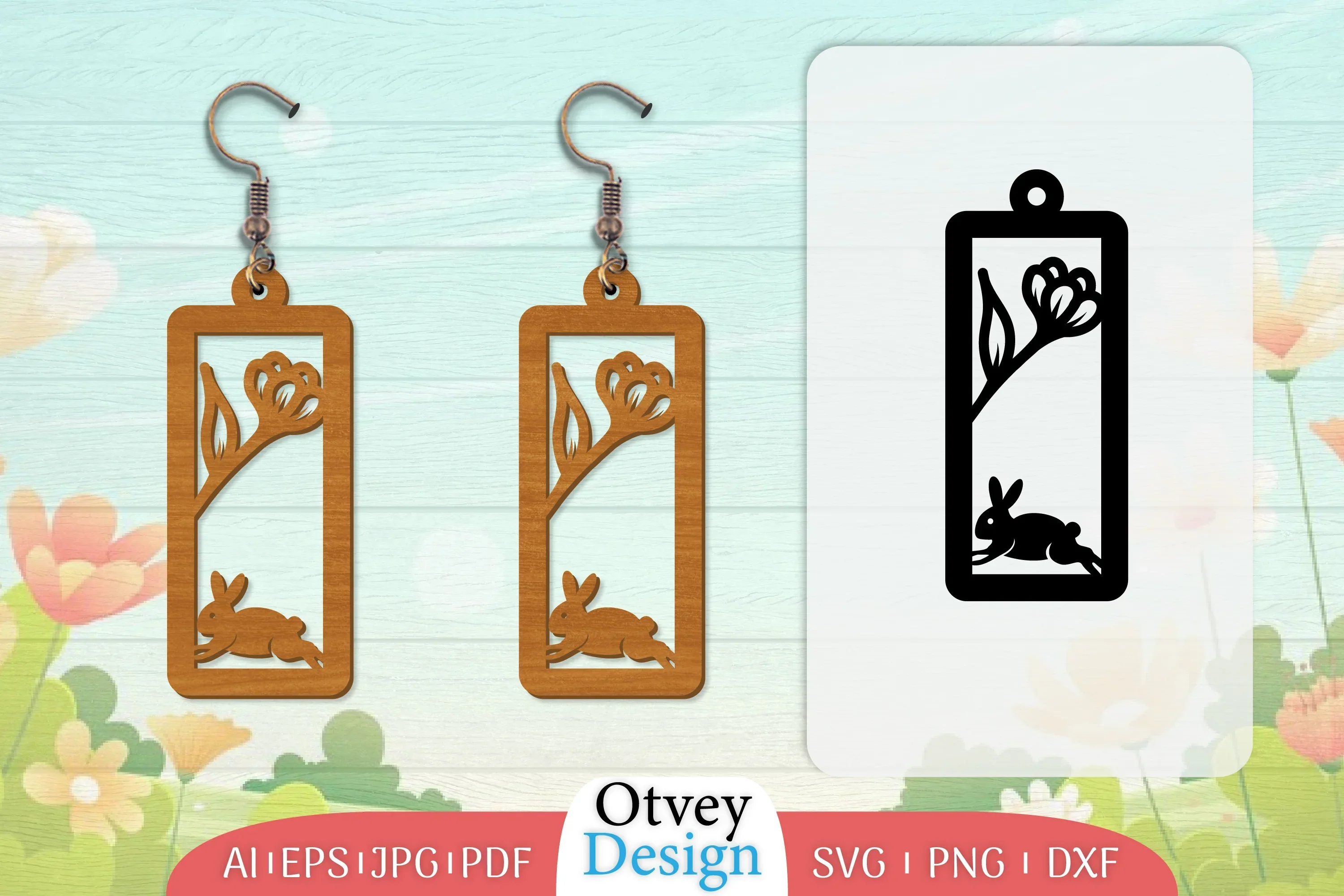 Earring Rabbit Lasercut SVG Bundle