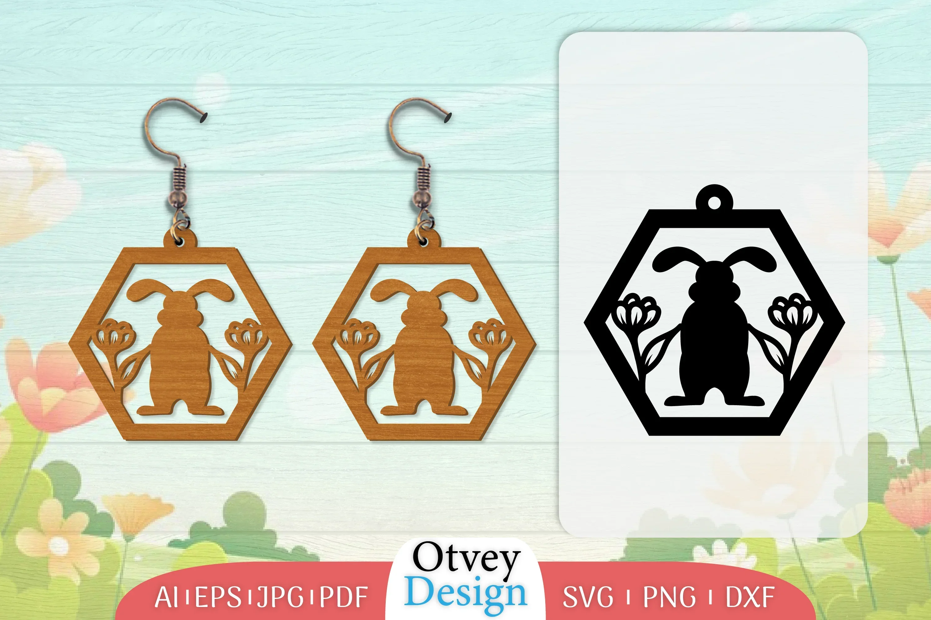 Earring Rabbit Lasercut SVG Bundle