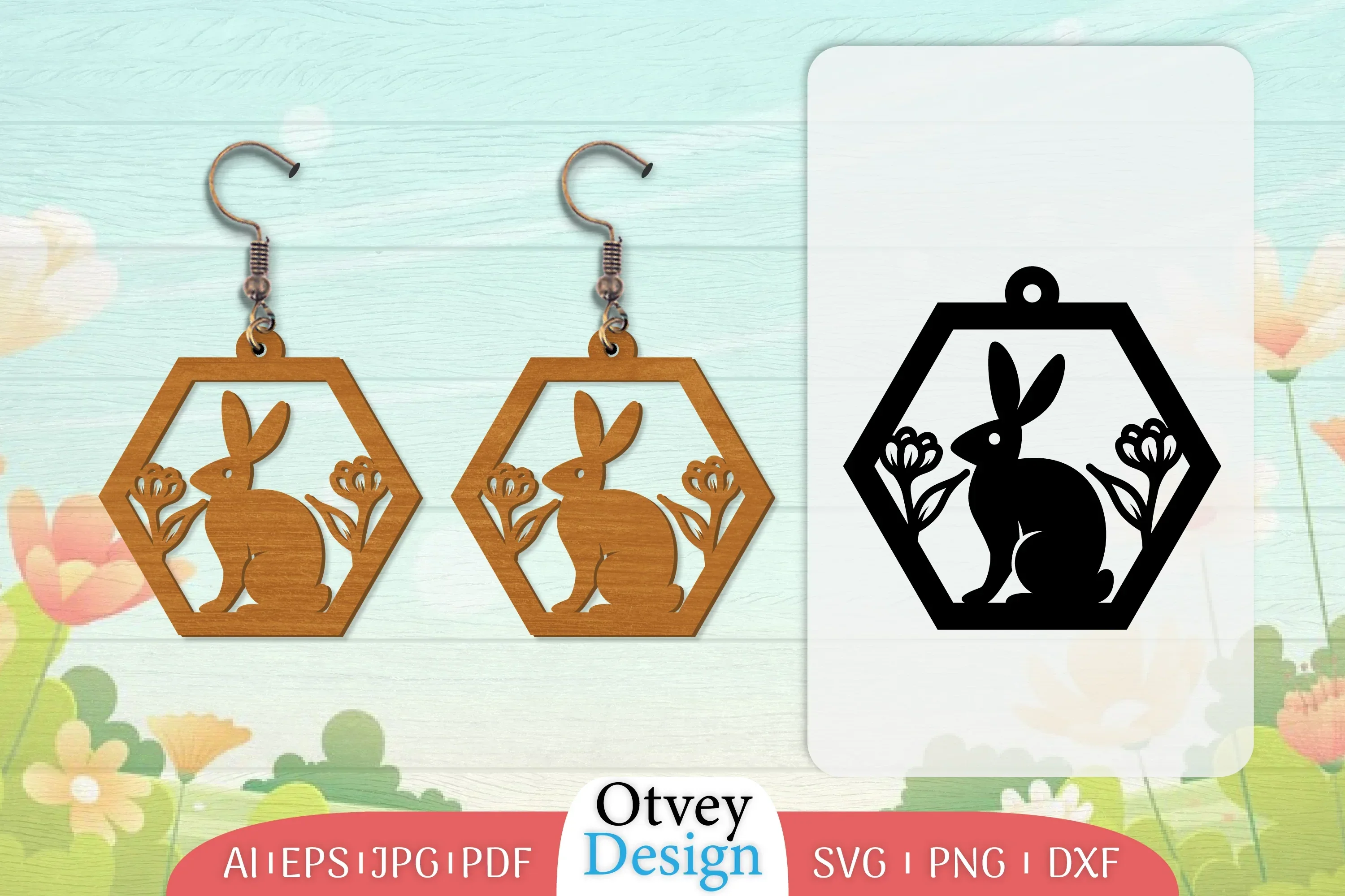 Earring Rabbit Lasercut SVG Bundle