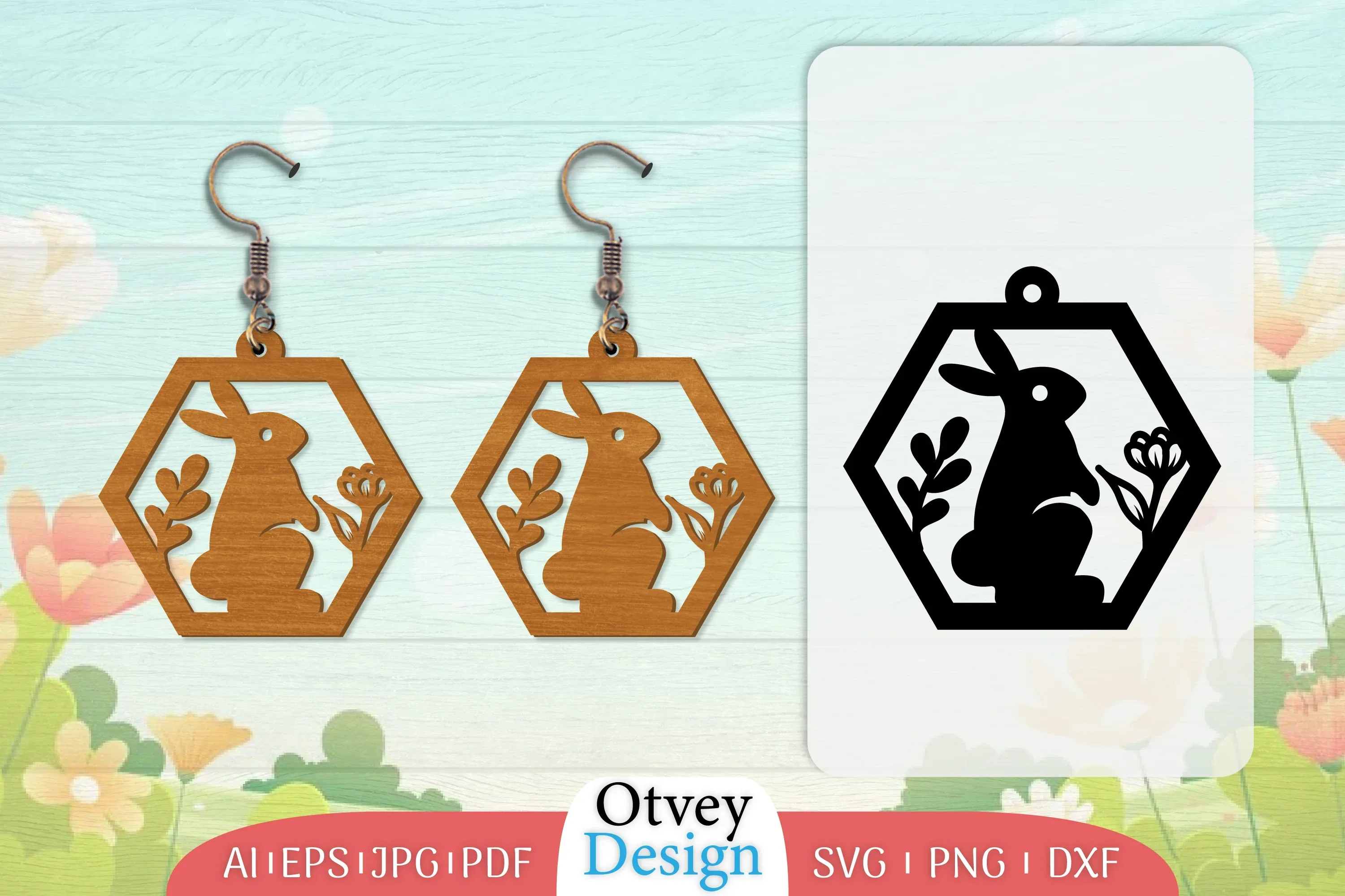 Earring Rabbit Lasercut SVG Bundle