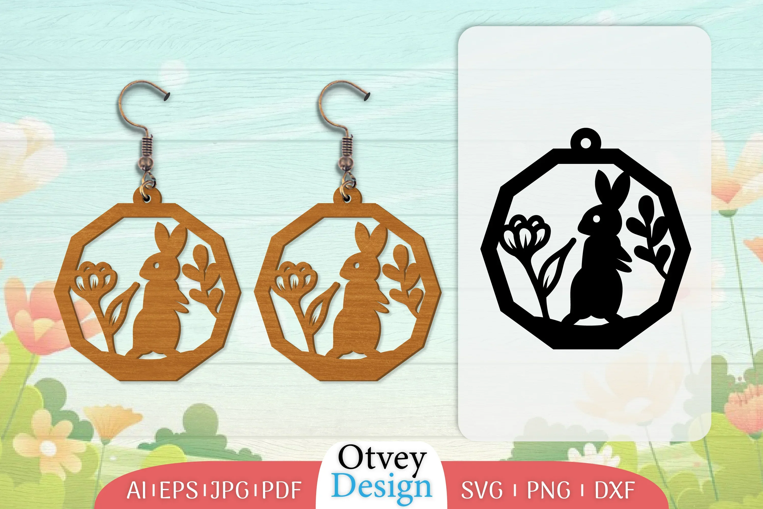 Earring Rabbit Lasercut SVG Bundle