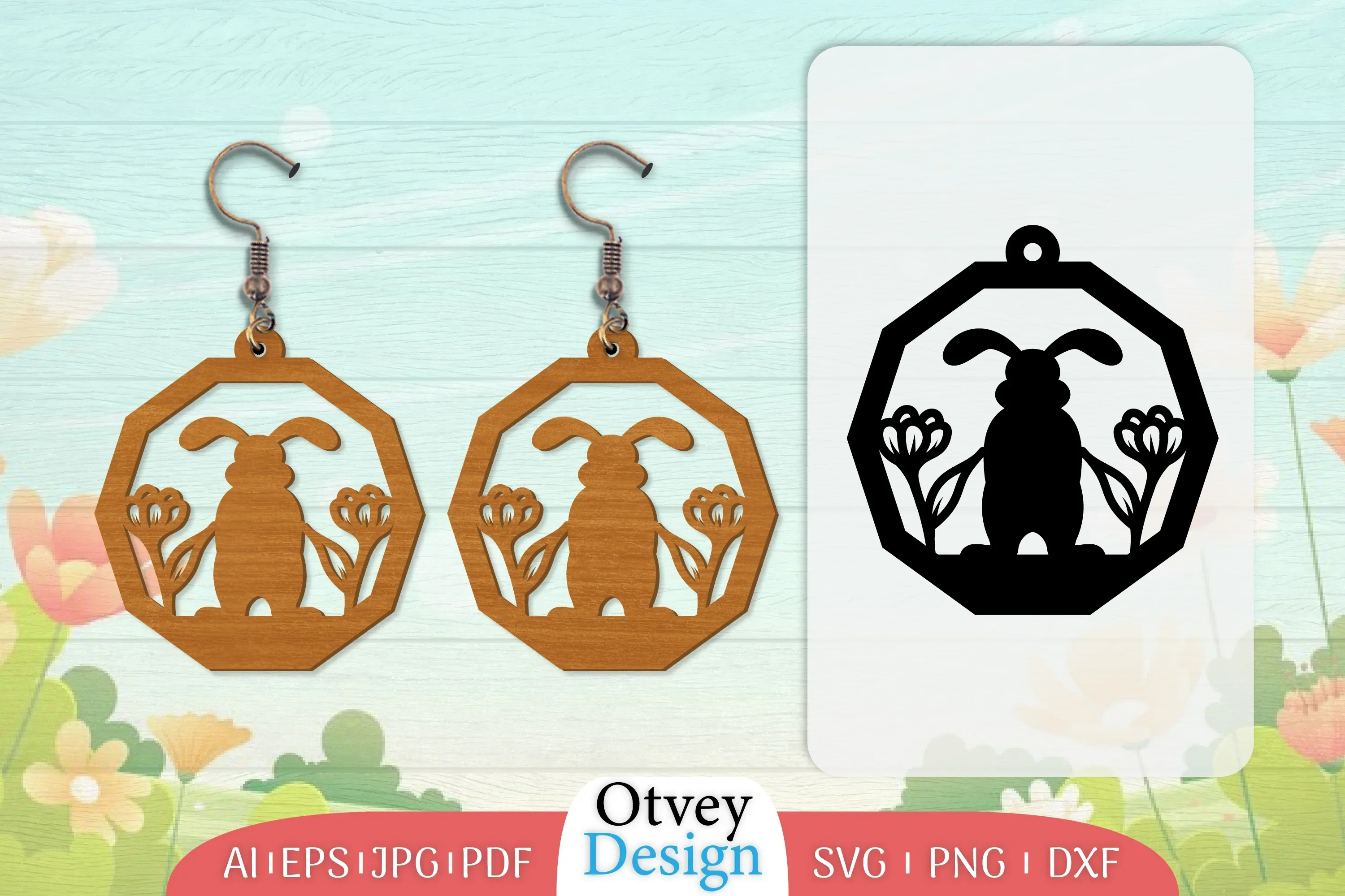 Earring Rabbit Lasercut SVG Bundle
