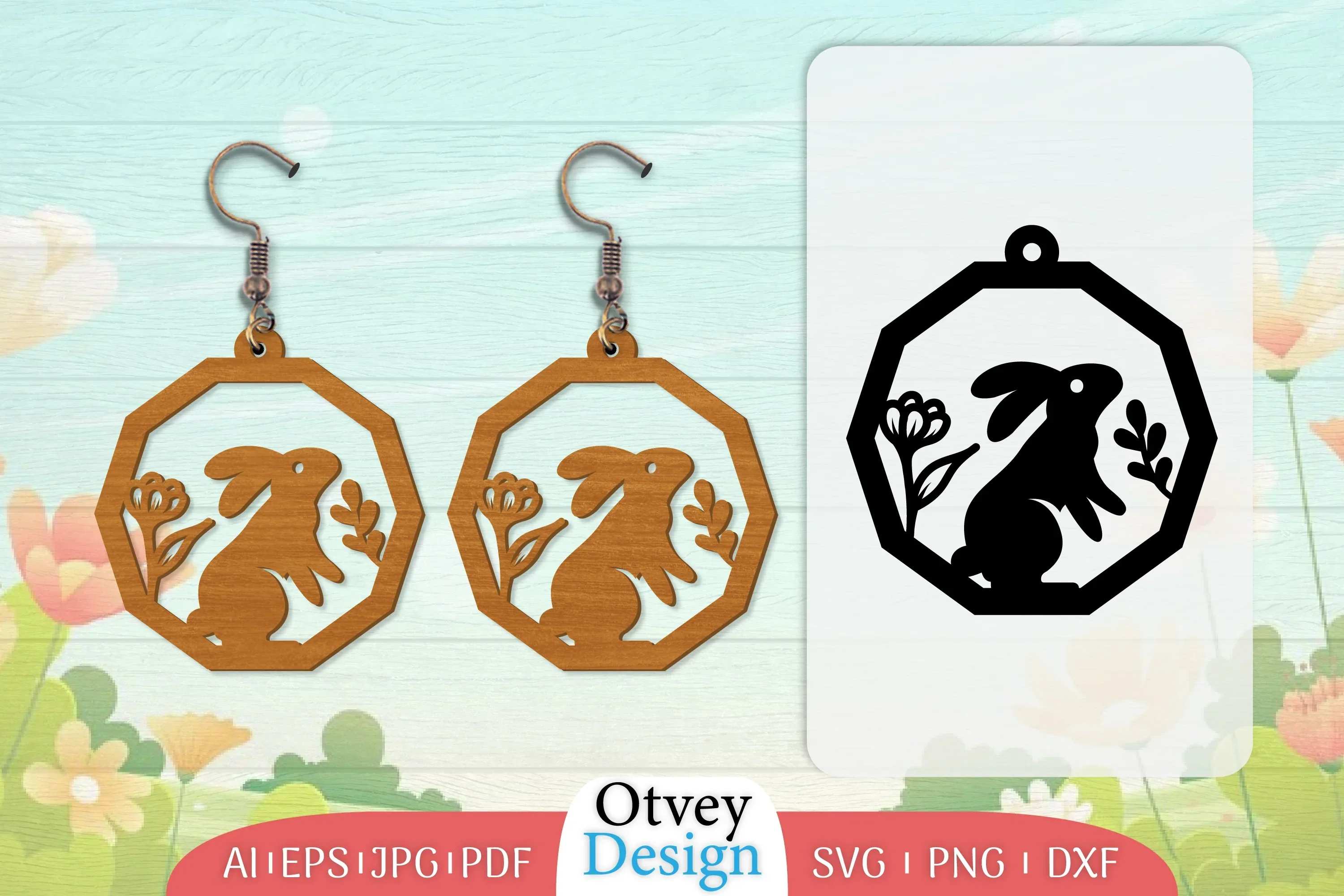 Earring Rabbit Lasercut SVG Bundle