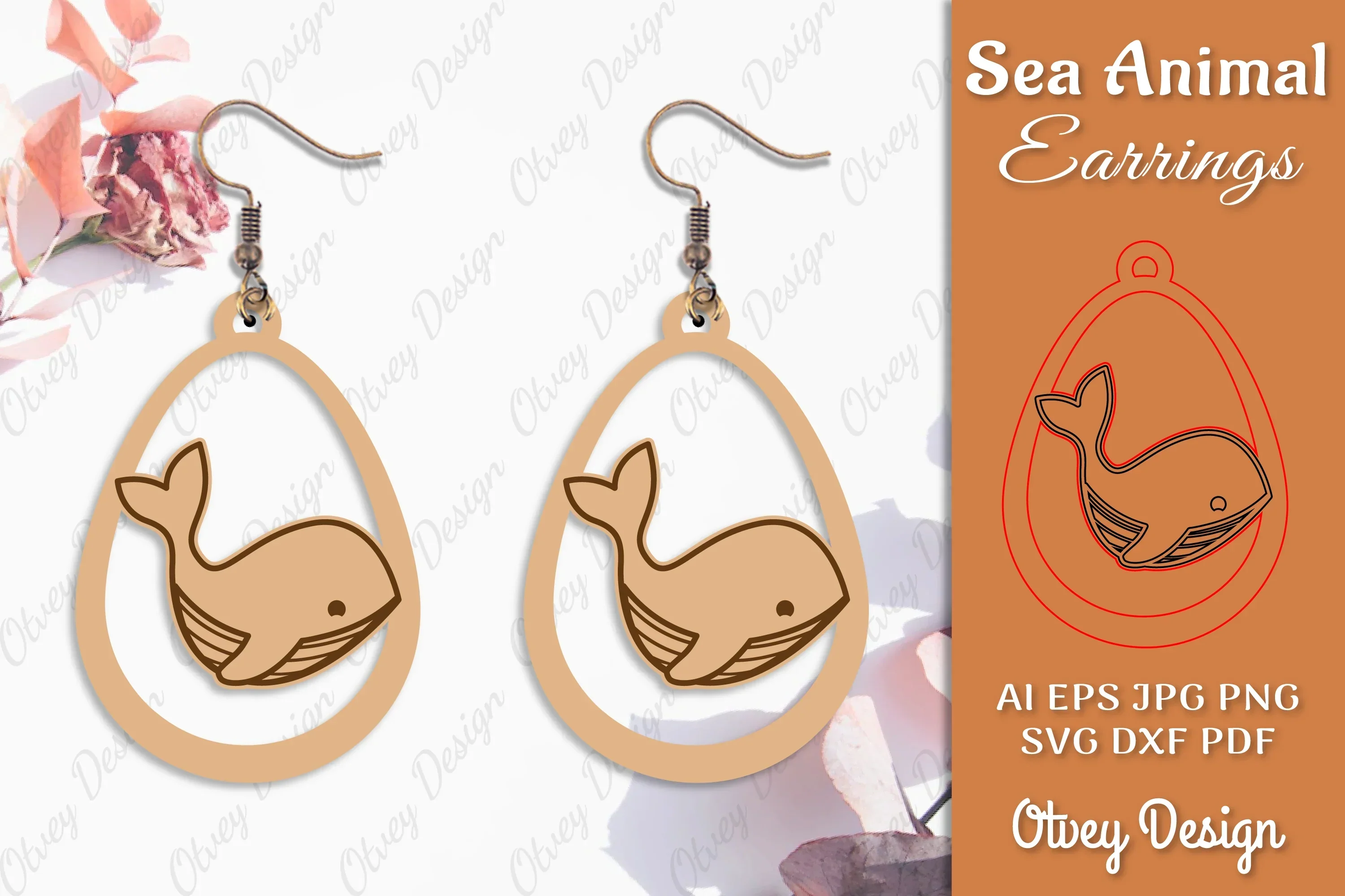 Earring Sea Animal Laser Cut SVG Bundle