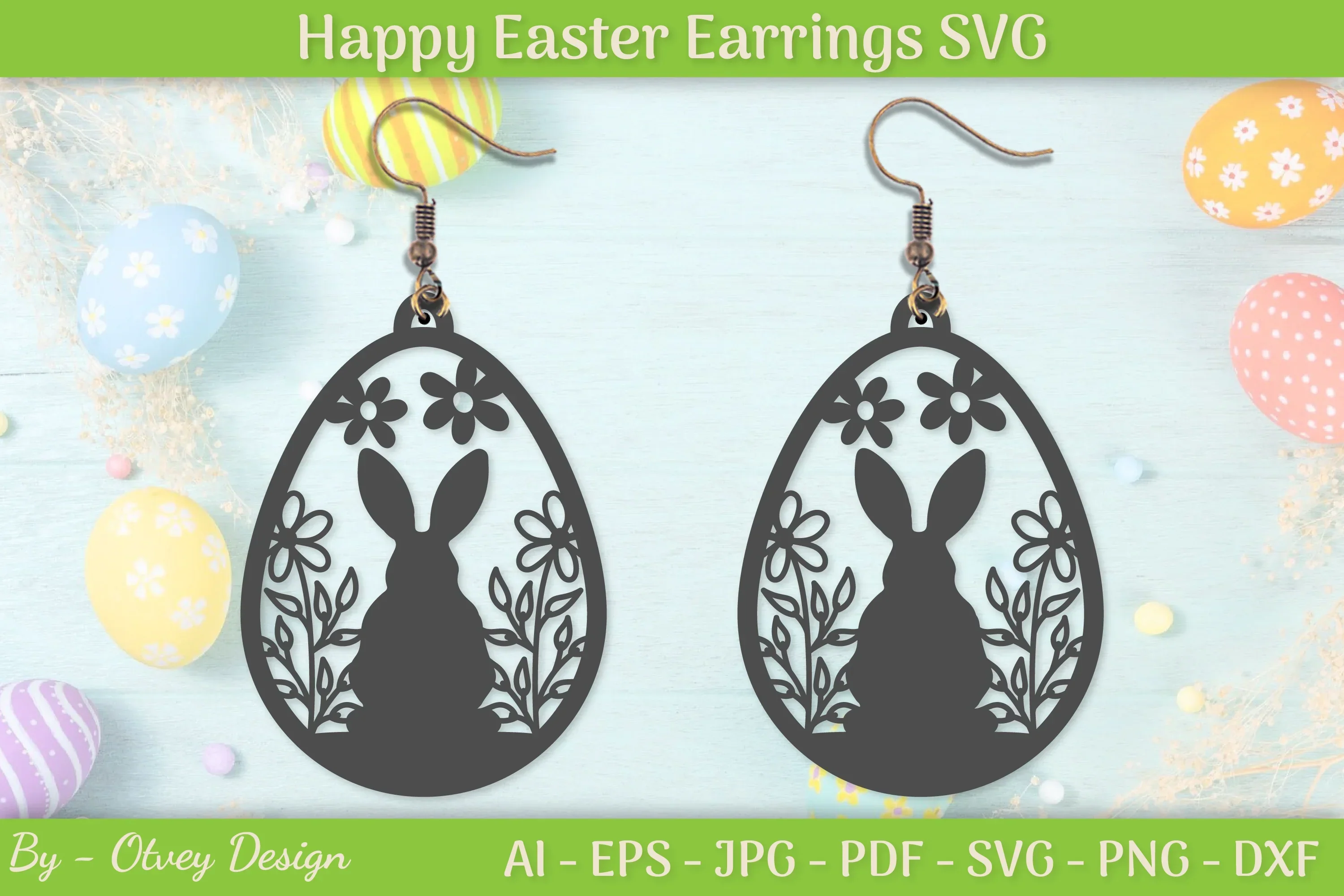 Easter Bunny Earring SVG Bundle