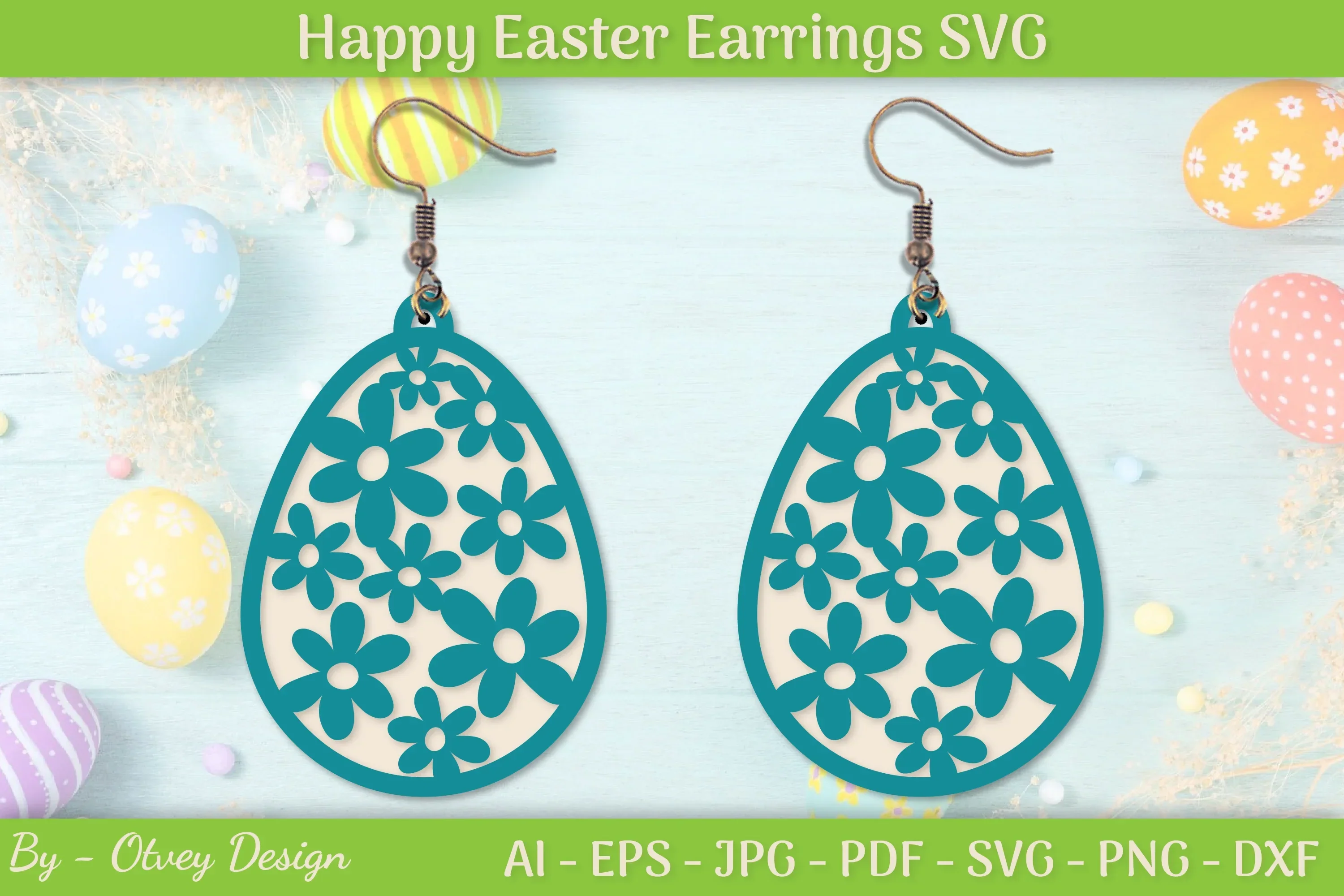 Easter Bunny Earring SVG Layered Bundle