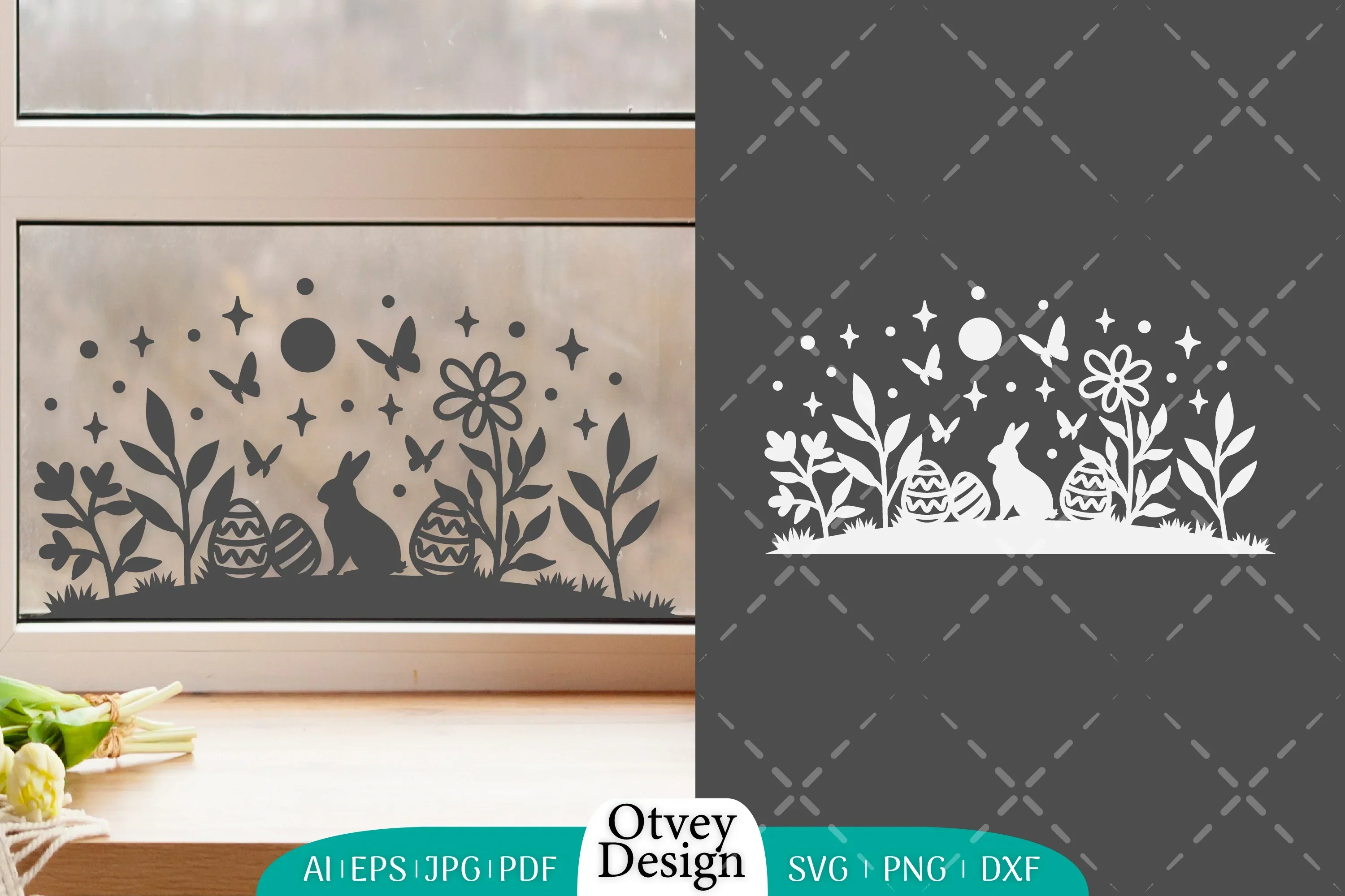 Easter Bunny Garden Scene SVG Bundle - Image 2