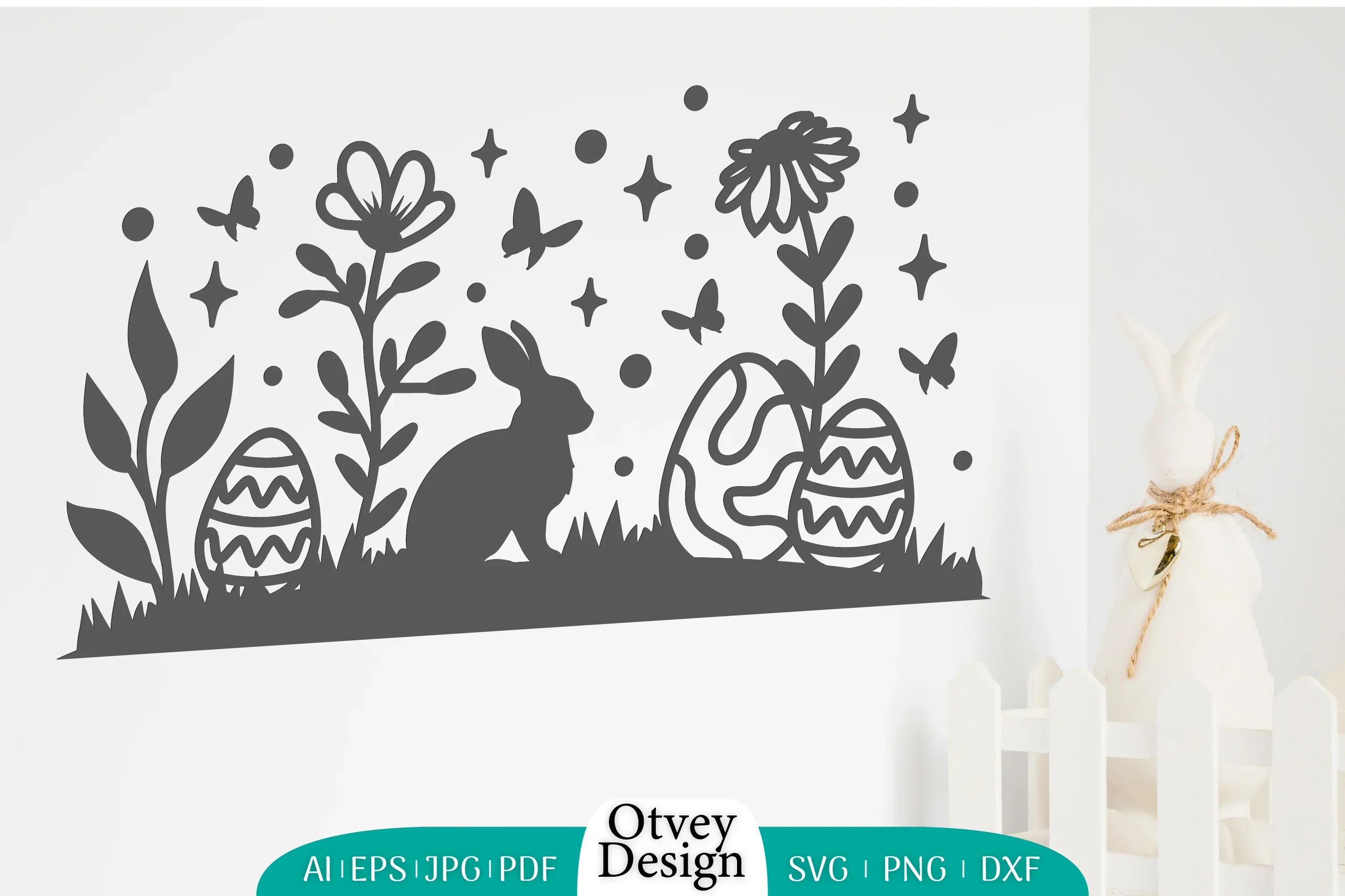 Easter Bunny Garden Scene SVG Bundle - Image 2