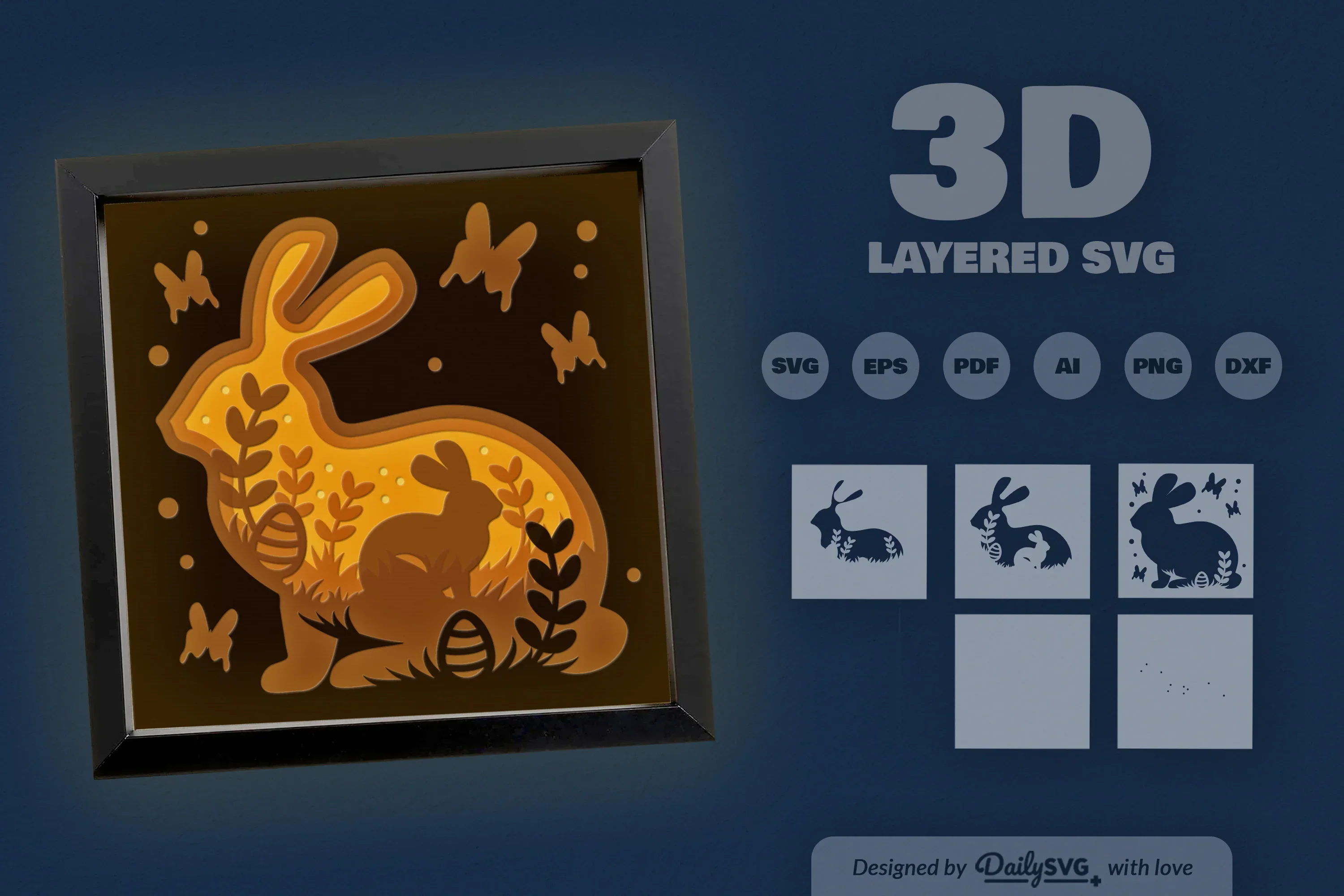 Easter Bunny Papercut SVG Bundle - Image 3