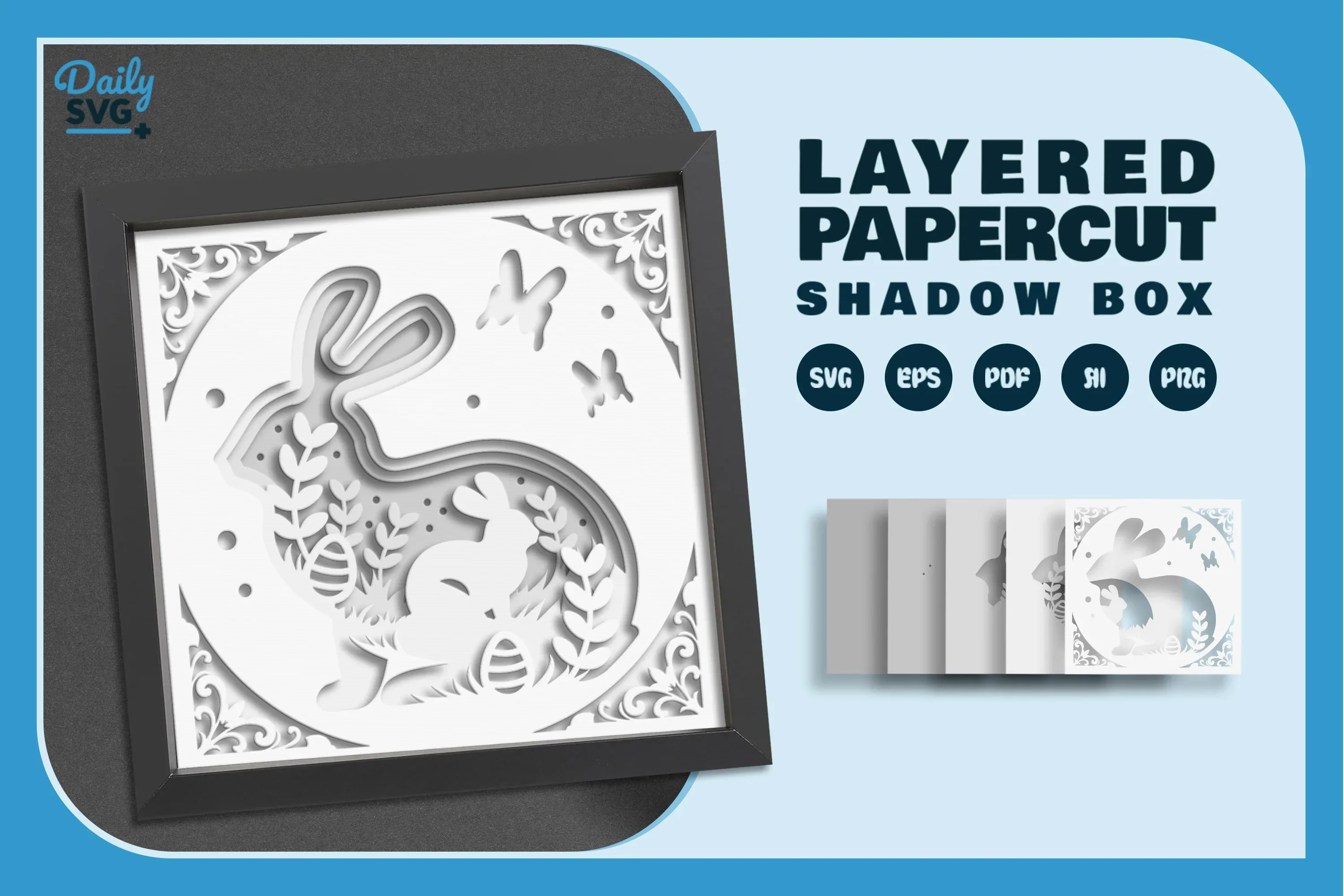 Easter Bunny White Papercut SVG Bundle - Image 2