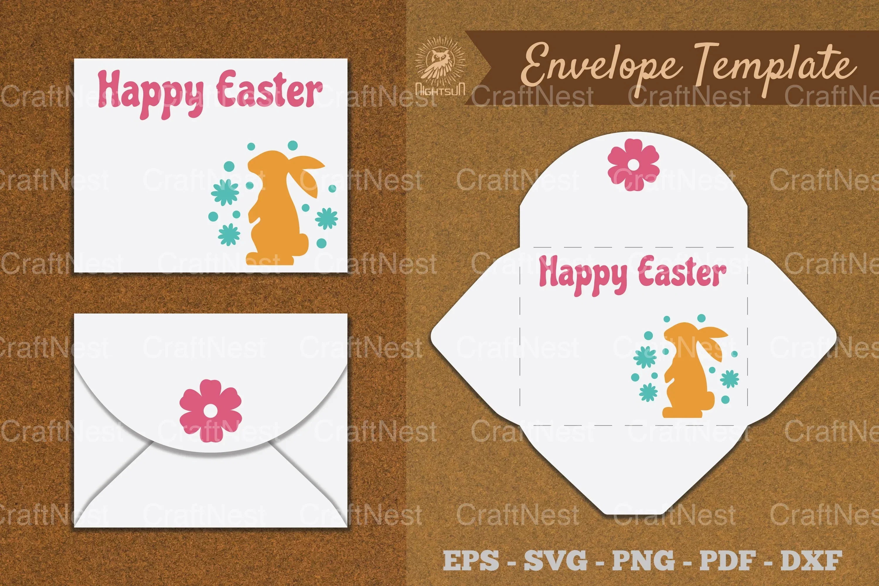Easter Envelope Template SVG Bundle
