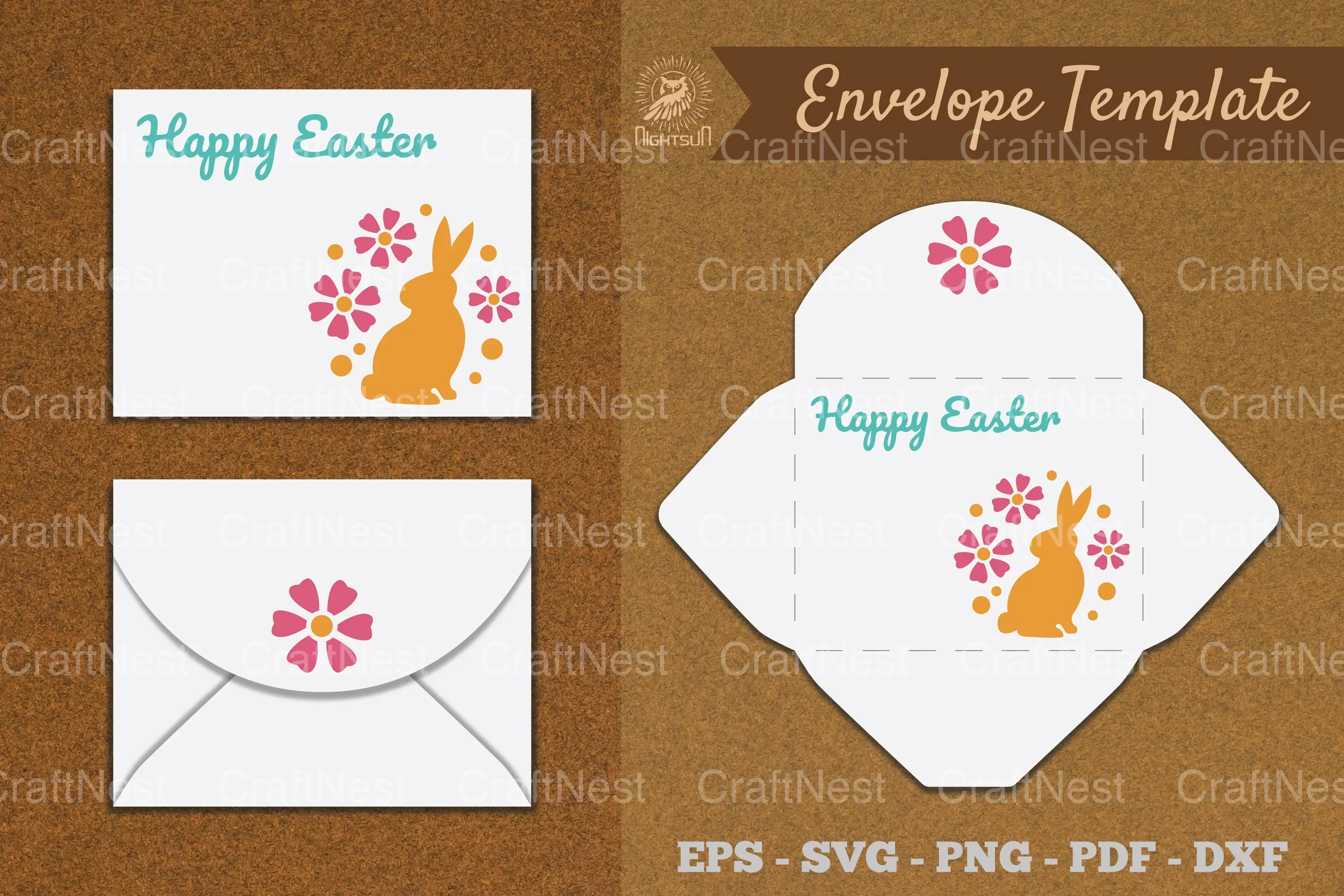 Easter Envelope Template SVG Bundle