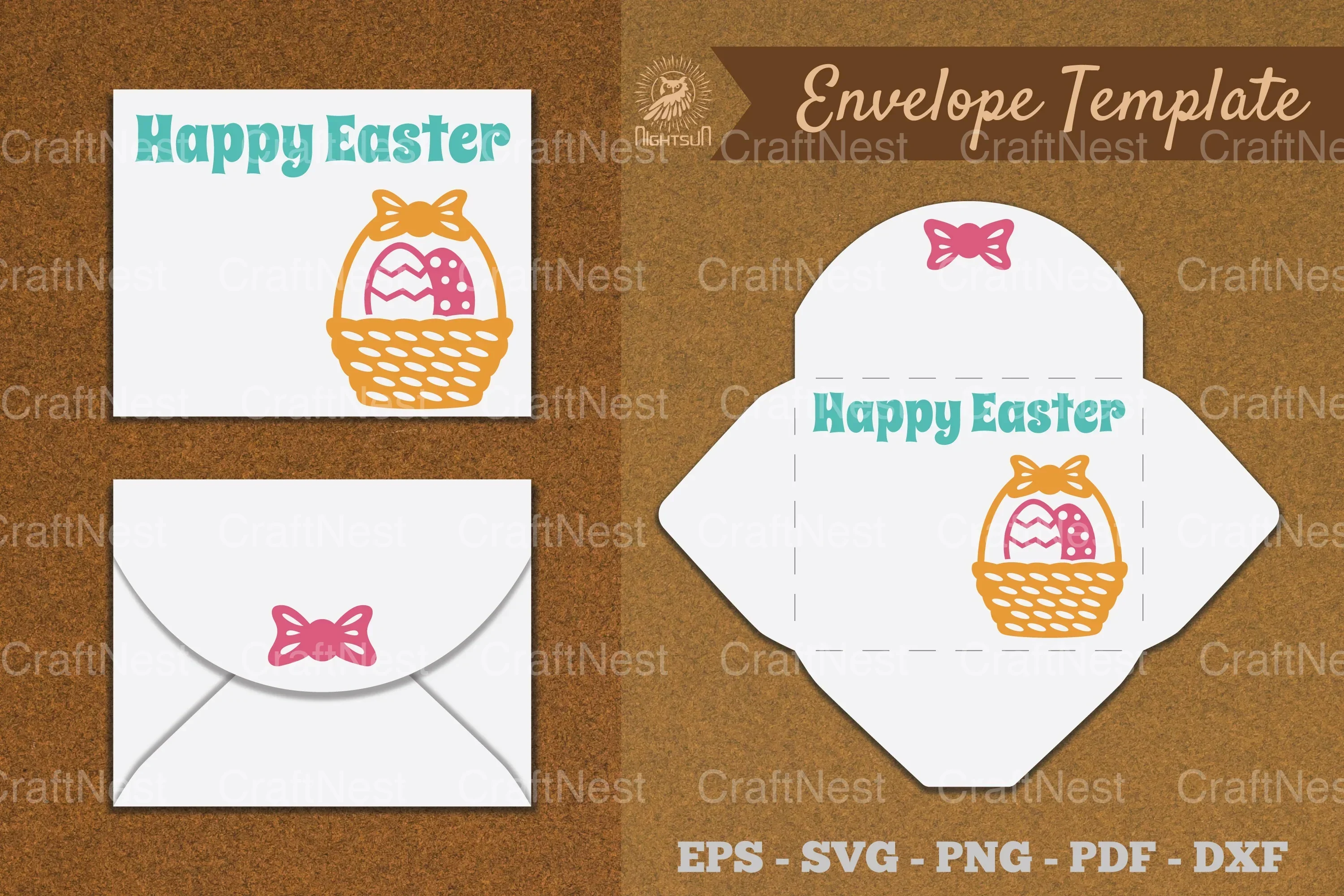 Easter Envelope Template SVG Bundle