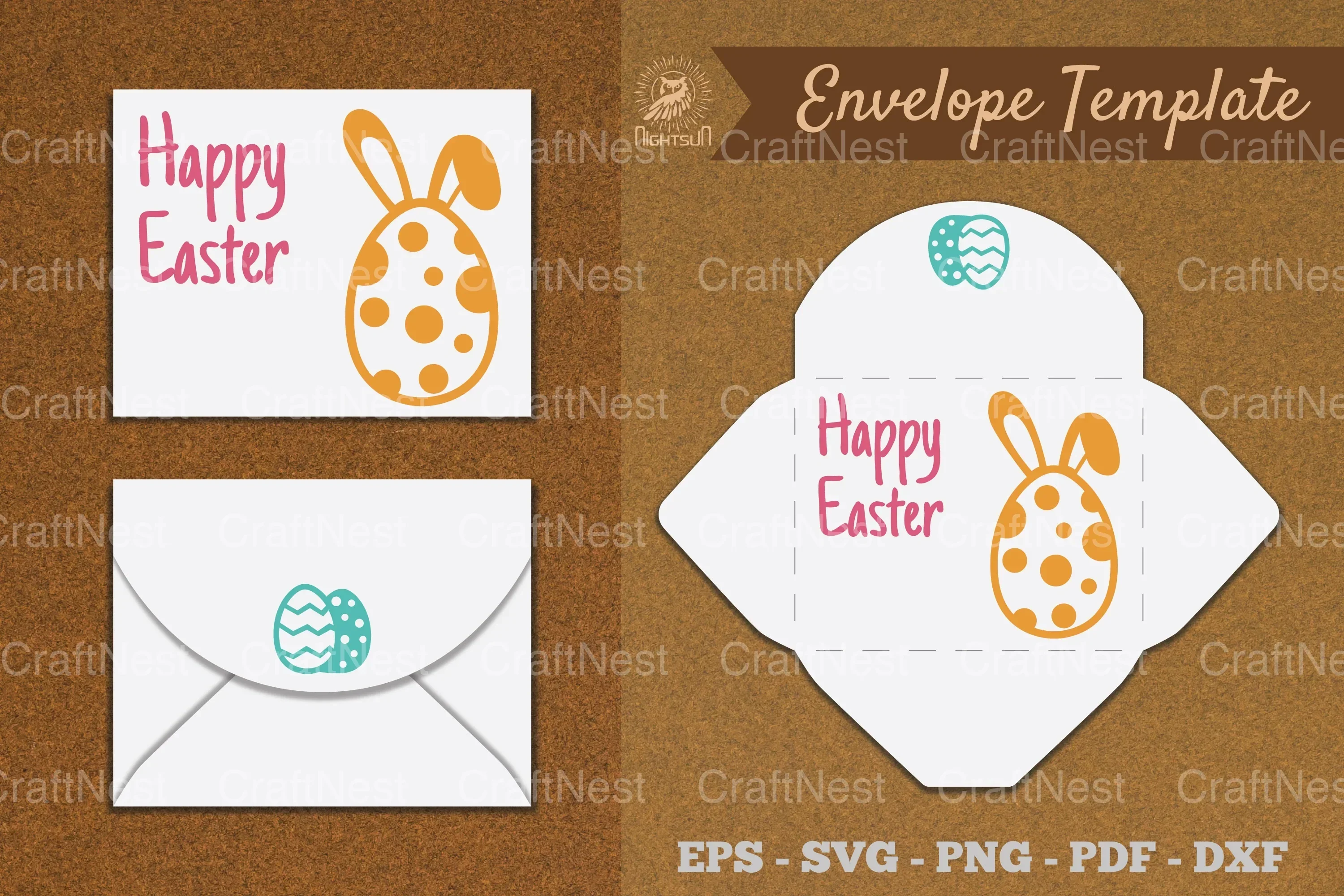 Easter Envelope Template SVG Bundle